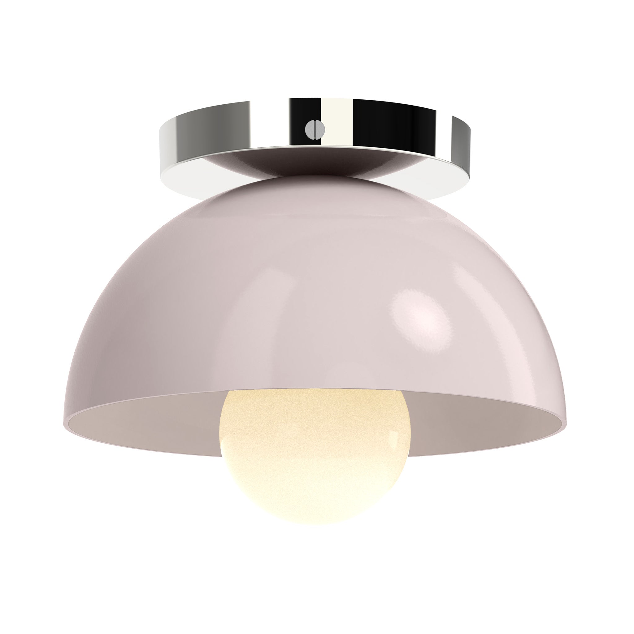 Nickel and barely color Hemi flush mount 8" Dutton Brown lighting
