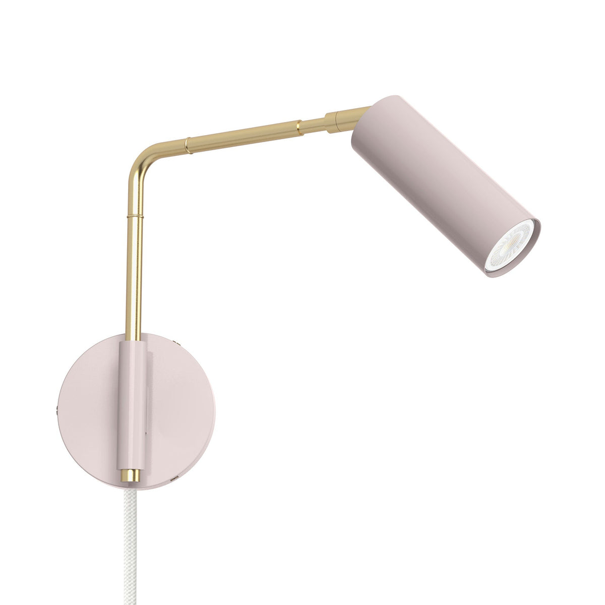 brass barely color reader swing arm plug-in sconce - 9" arm dutton brown lighting