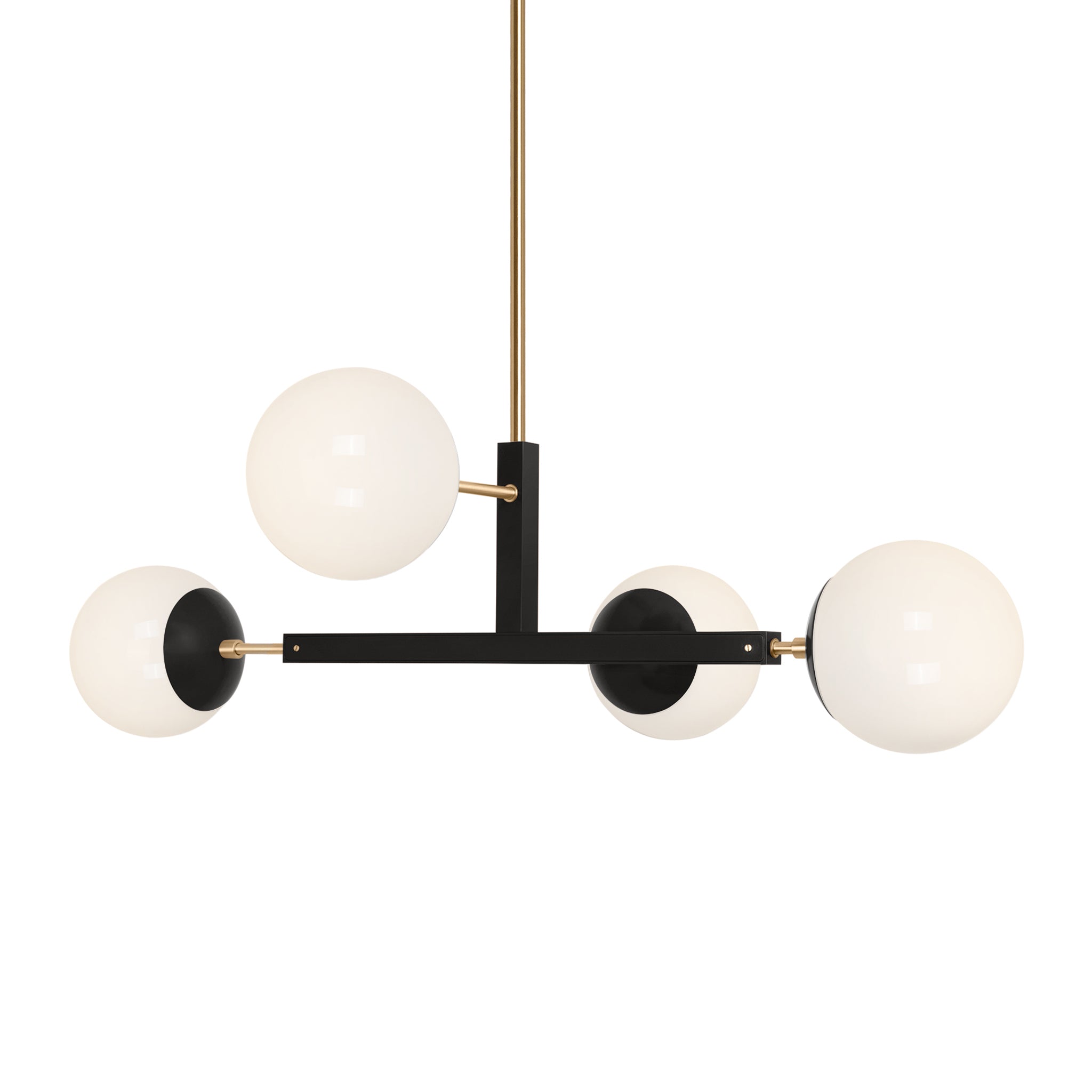 Brass and black color Status chandelier 35" Dutton Brown lighting