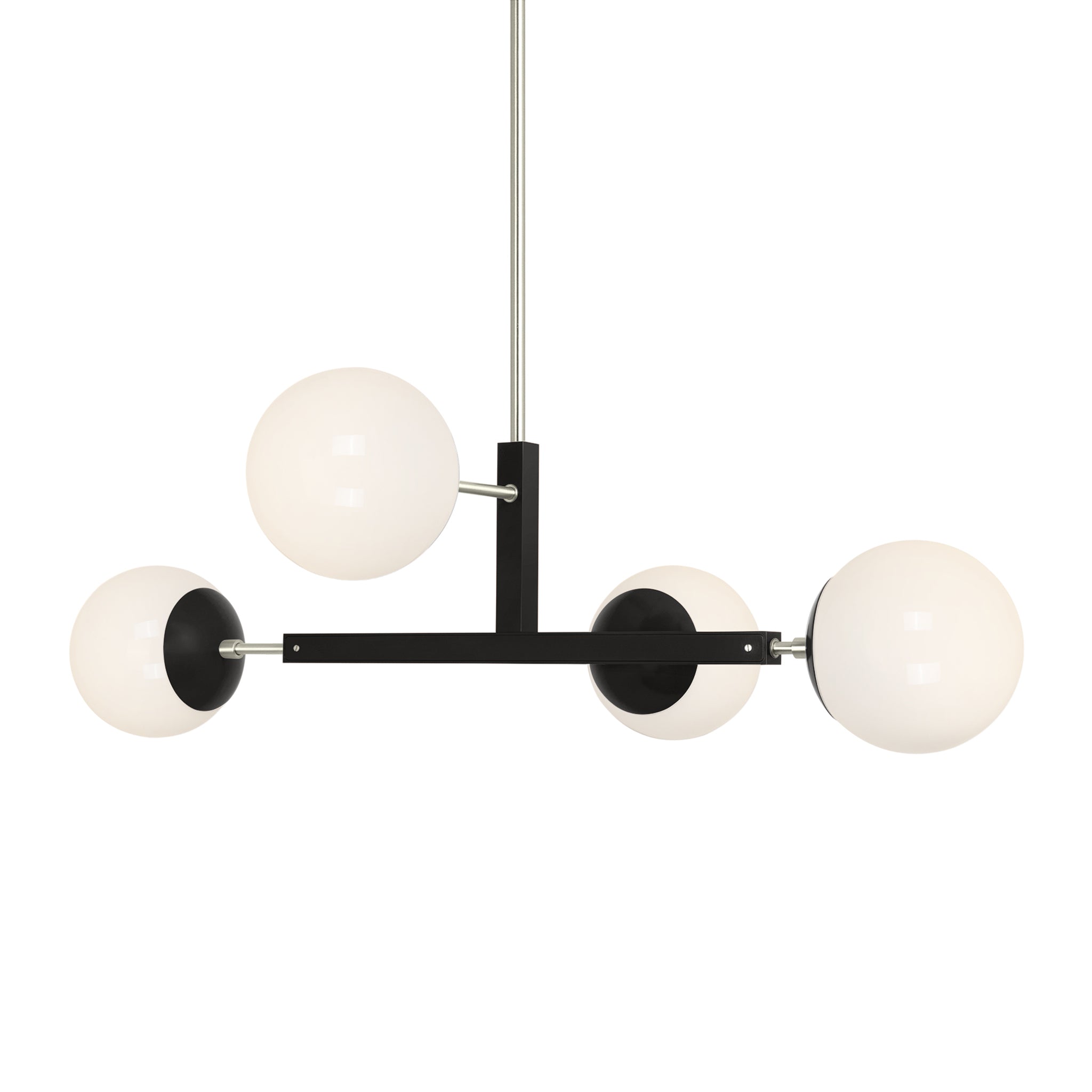 Nickel and black color Status chandelier 35" Dutton Brown lighting