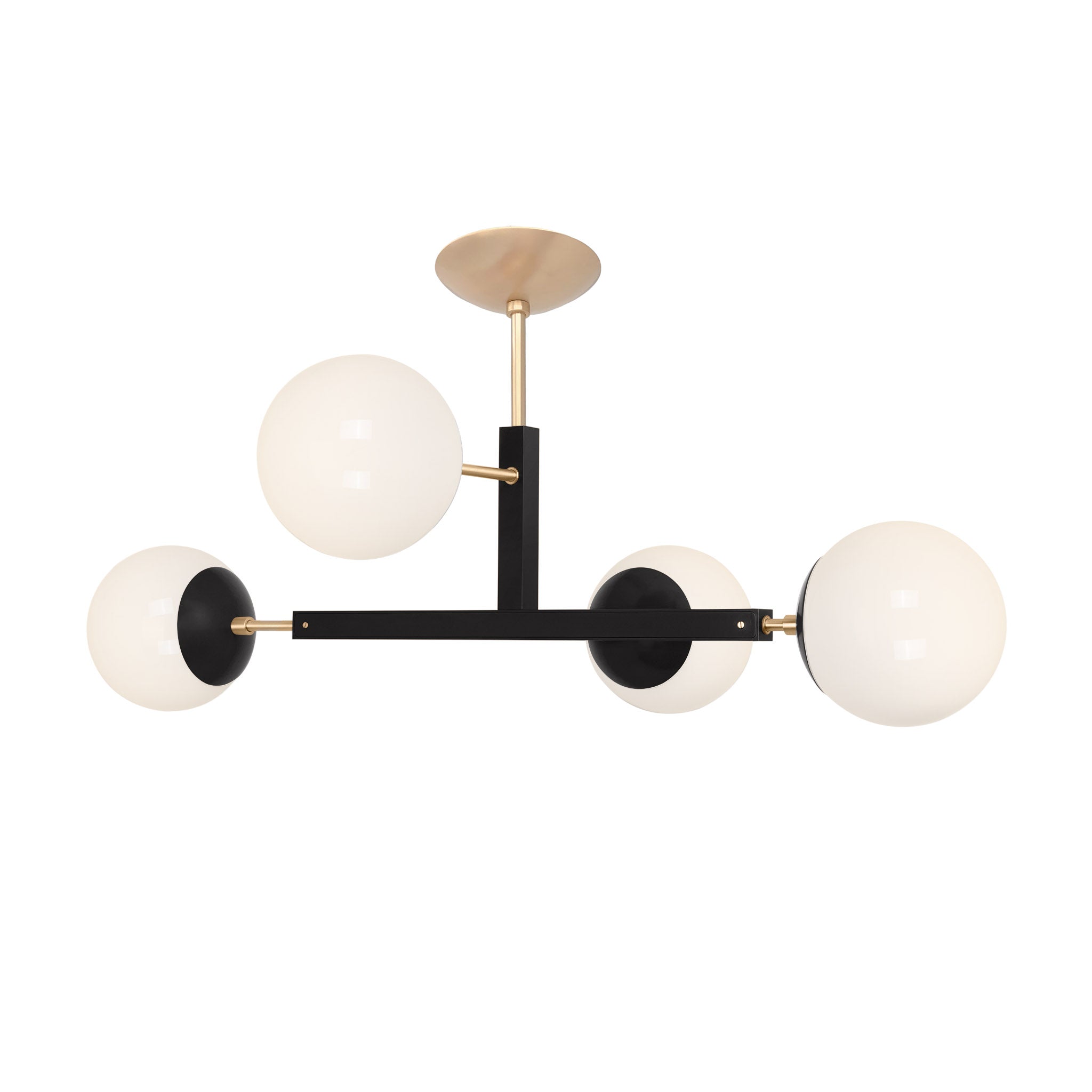 Brass and black color Status flush mount Dutton Brown lighting