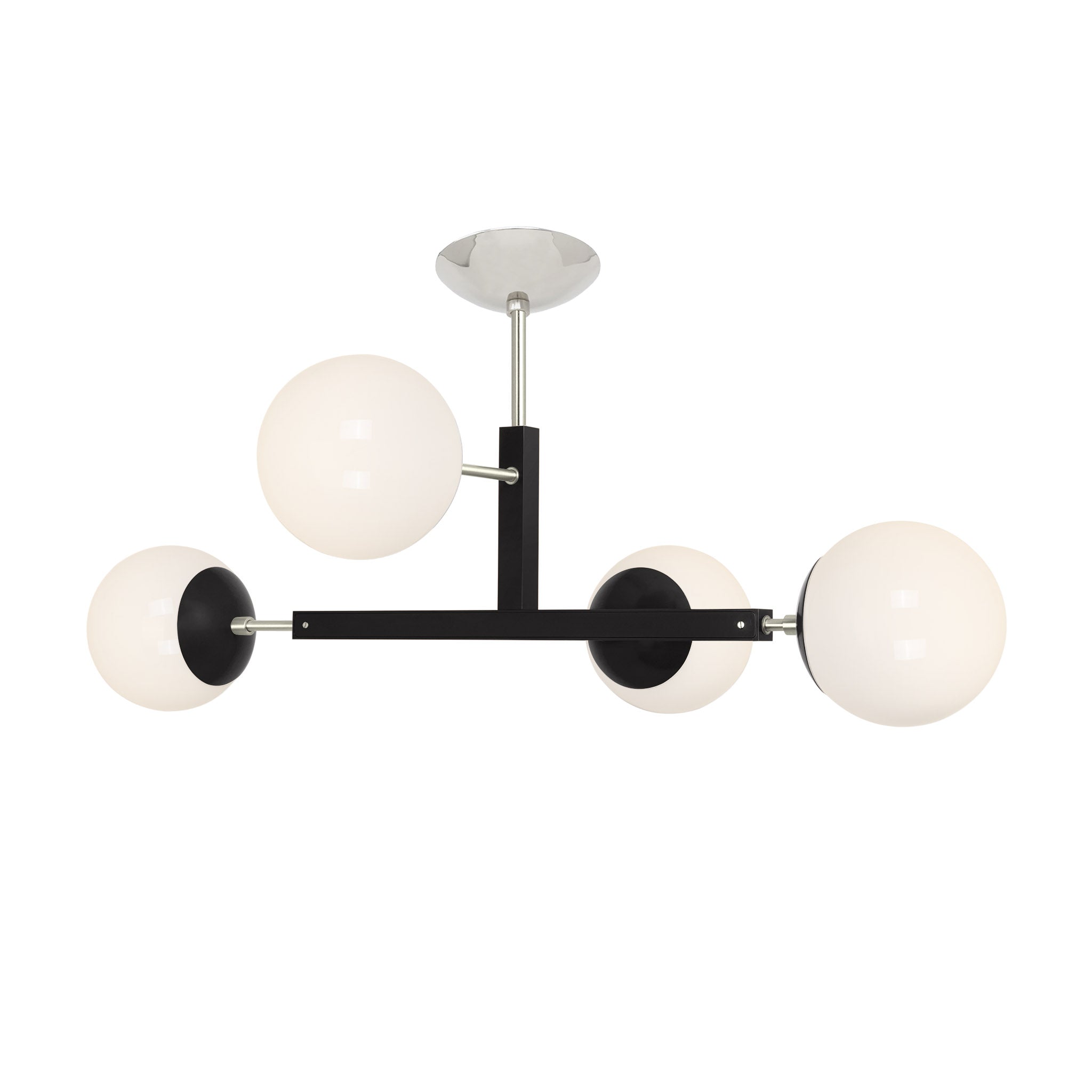 Nickel and black color Status flush mount Dutton Brown lighting