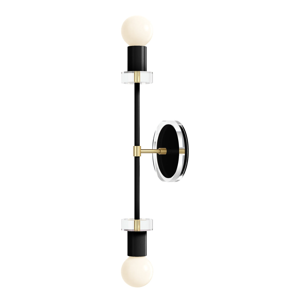 Brass and Black Bianca Acrylic Wall Sconce 20" Dutton Brown Lighting