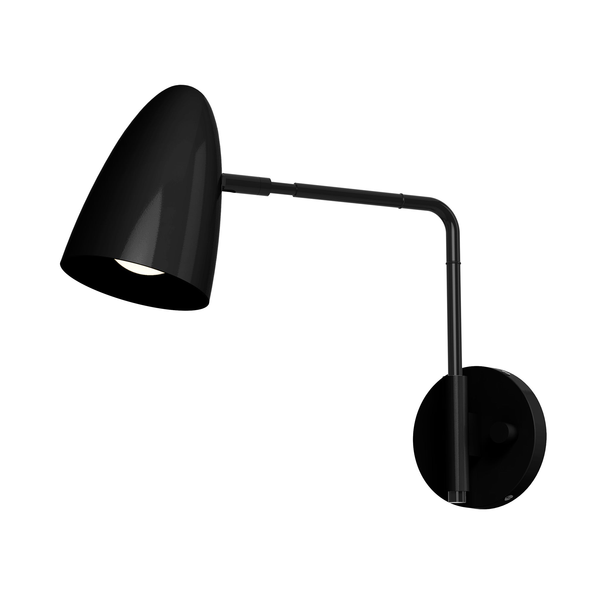 black black color boom swing arm sconce - 9" arm dutton brown lighting