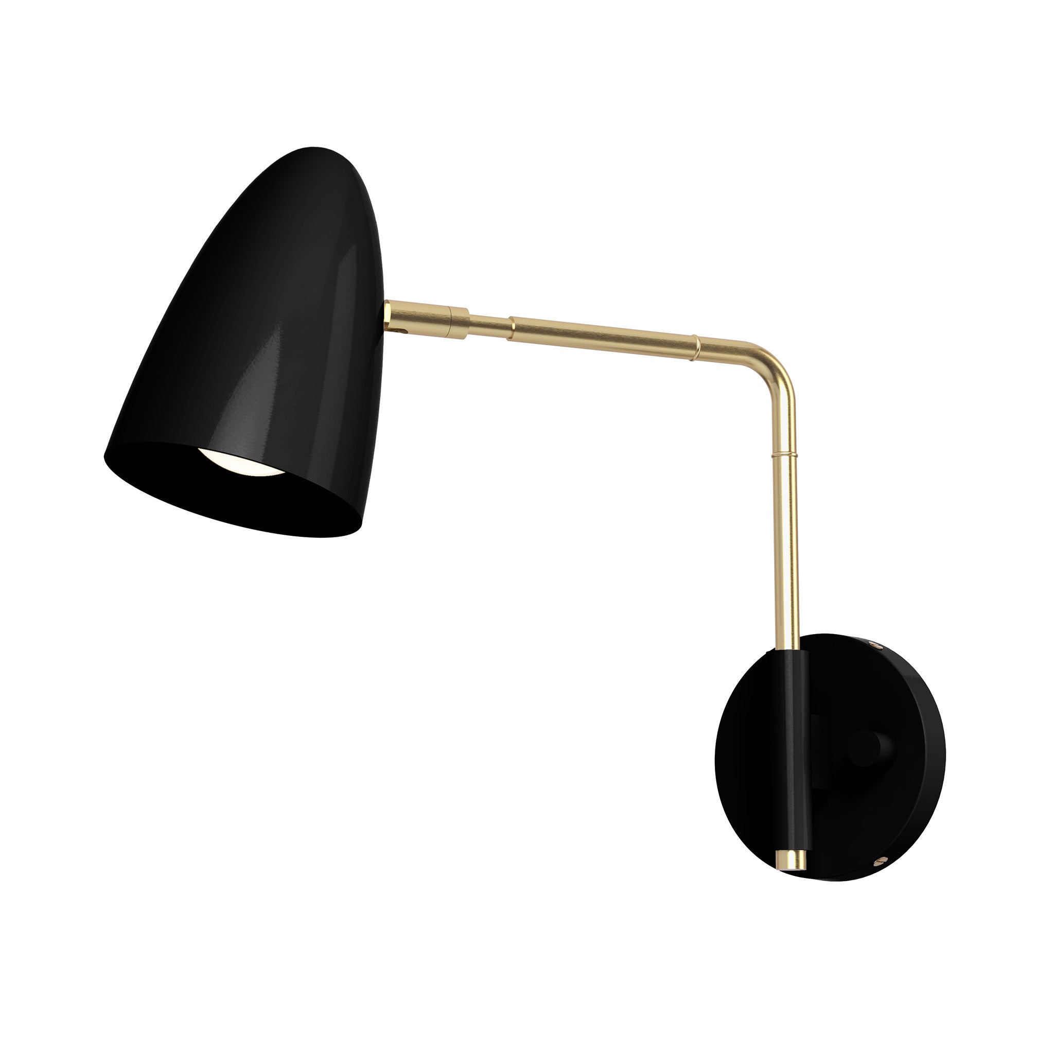 brass black color boom swing arm sconce - 9" arm dutton brown lighting