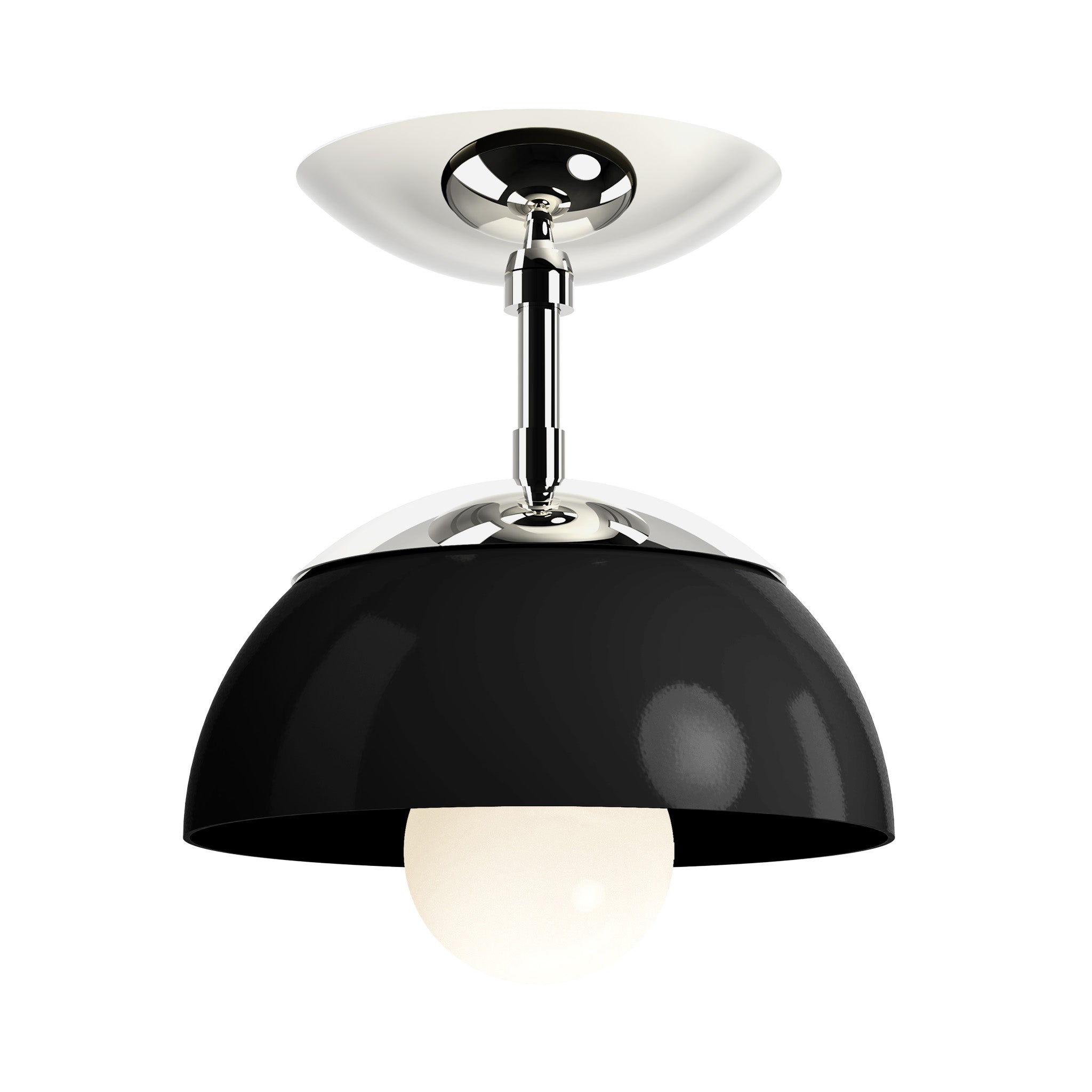 nickel black color cadbury flush mount 8" dutton brown lighting