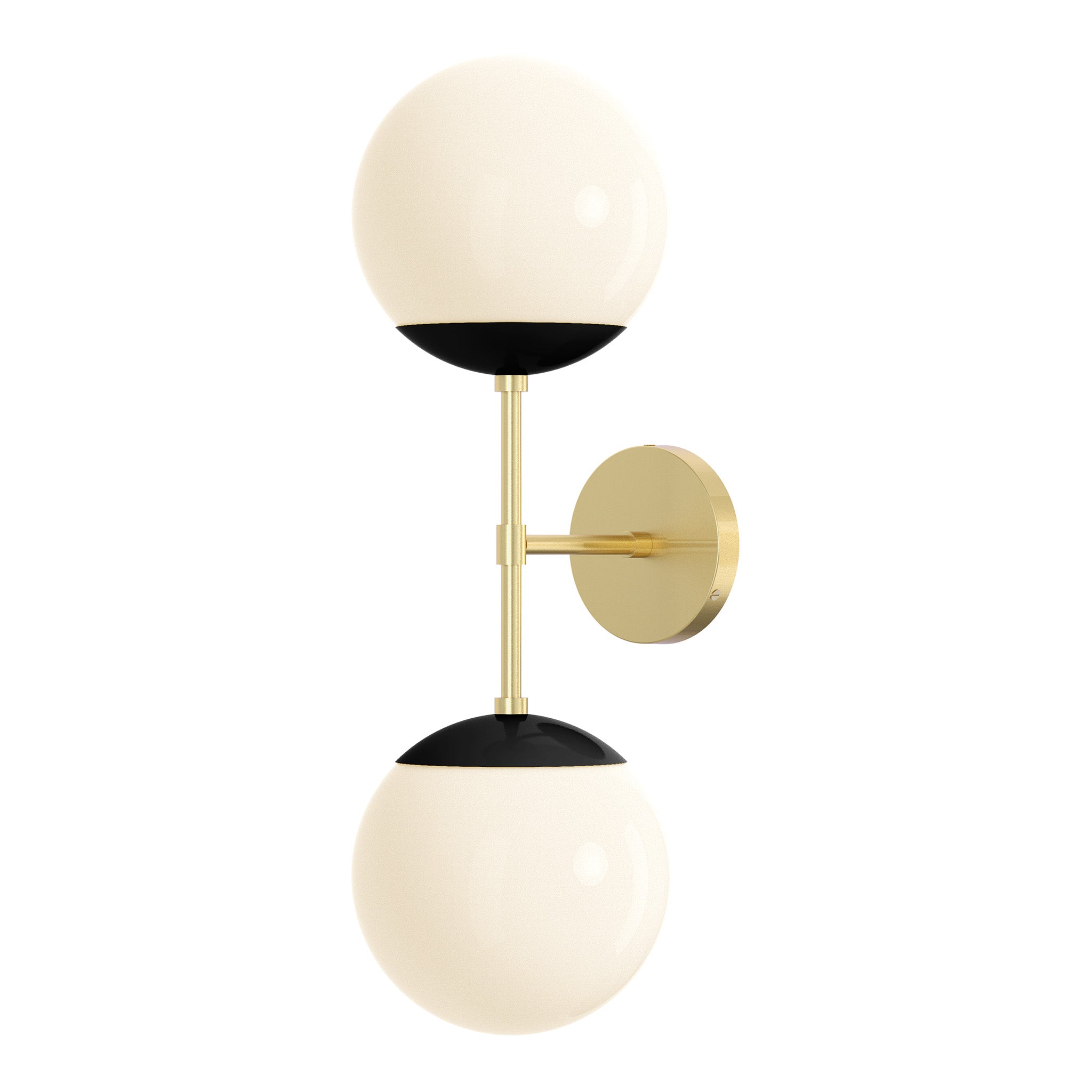 brass black color cap double sconce 8" dutton brown lighting