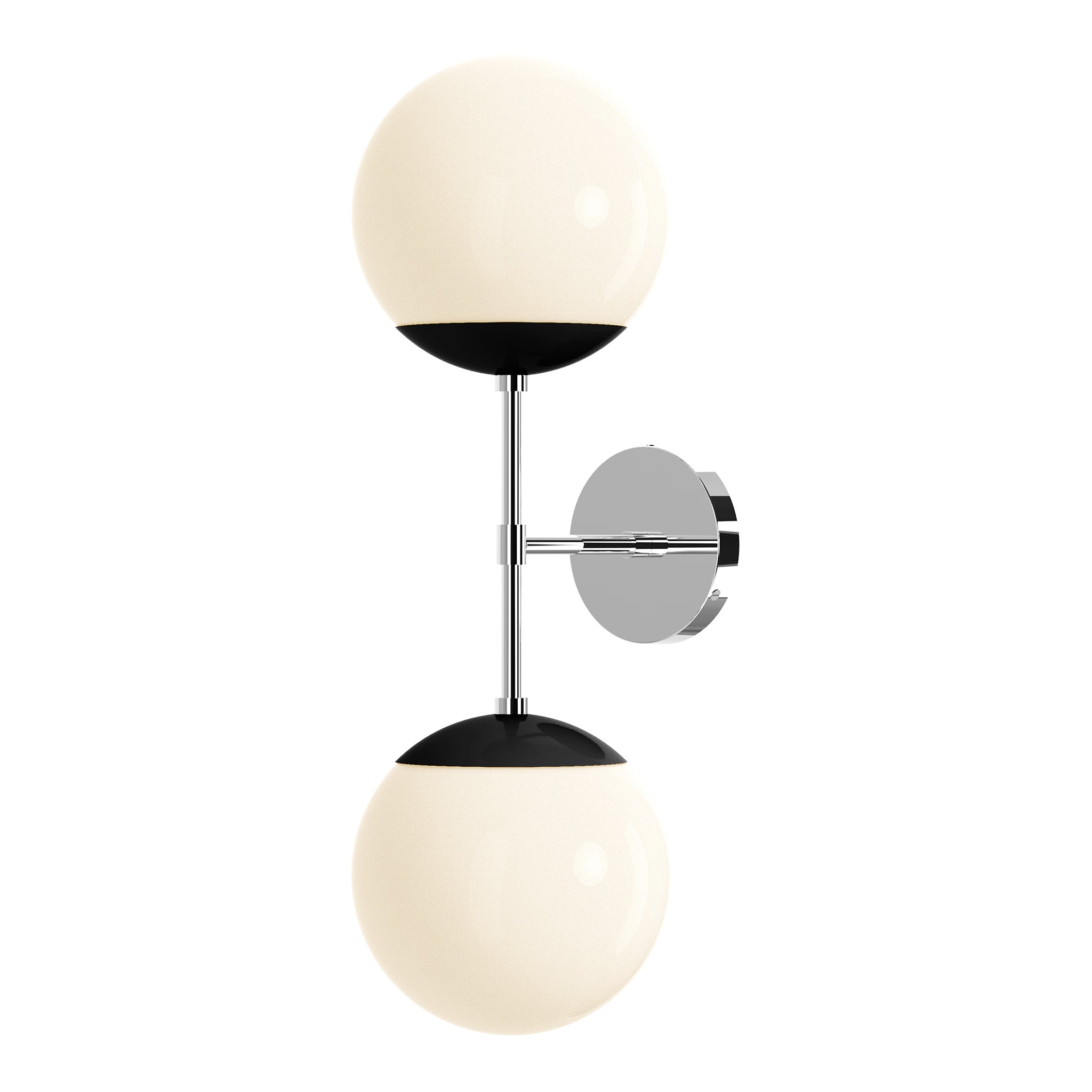 nickel black color cap double sconce 8" dutton brown lighting