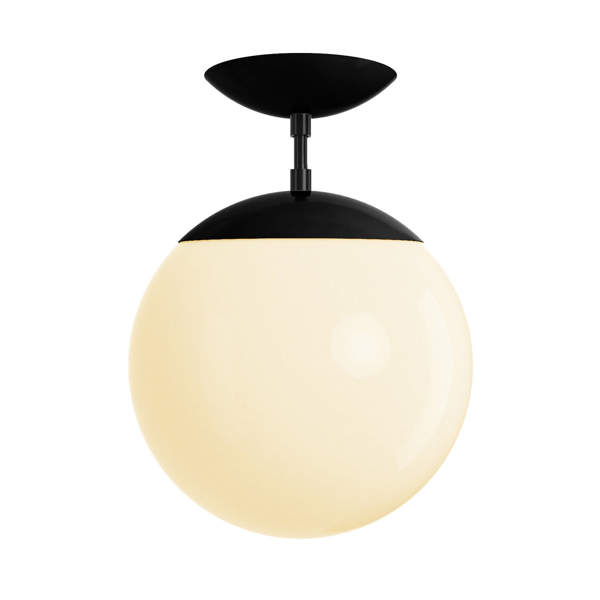 Black cap globe flush mount 10" dutton brown lighting