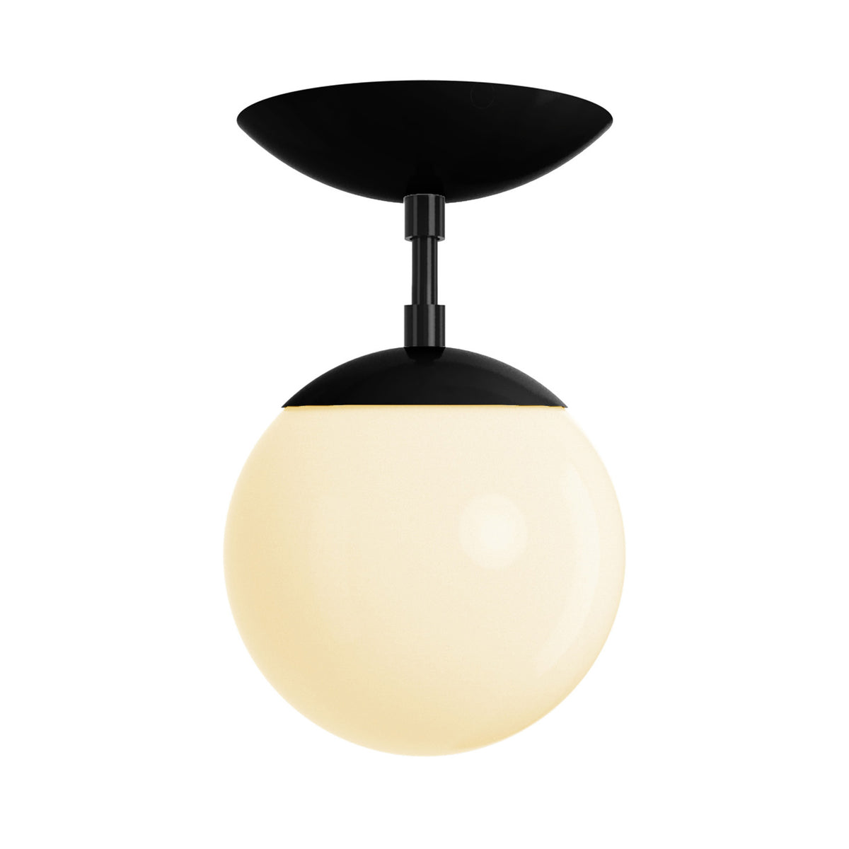 Black cap globe flush mount 6" dutton brown lighting