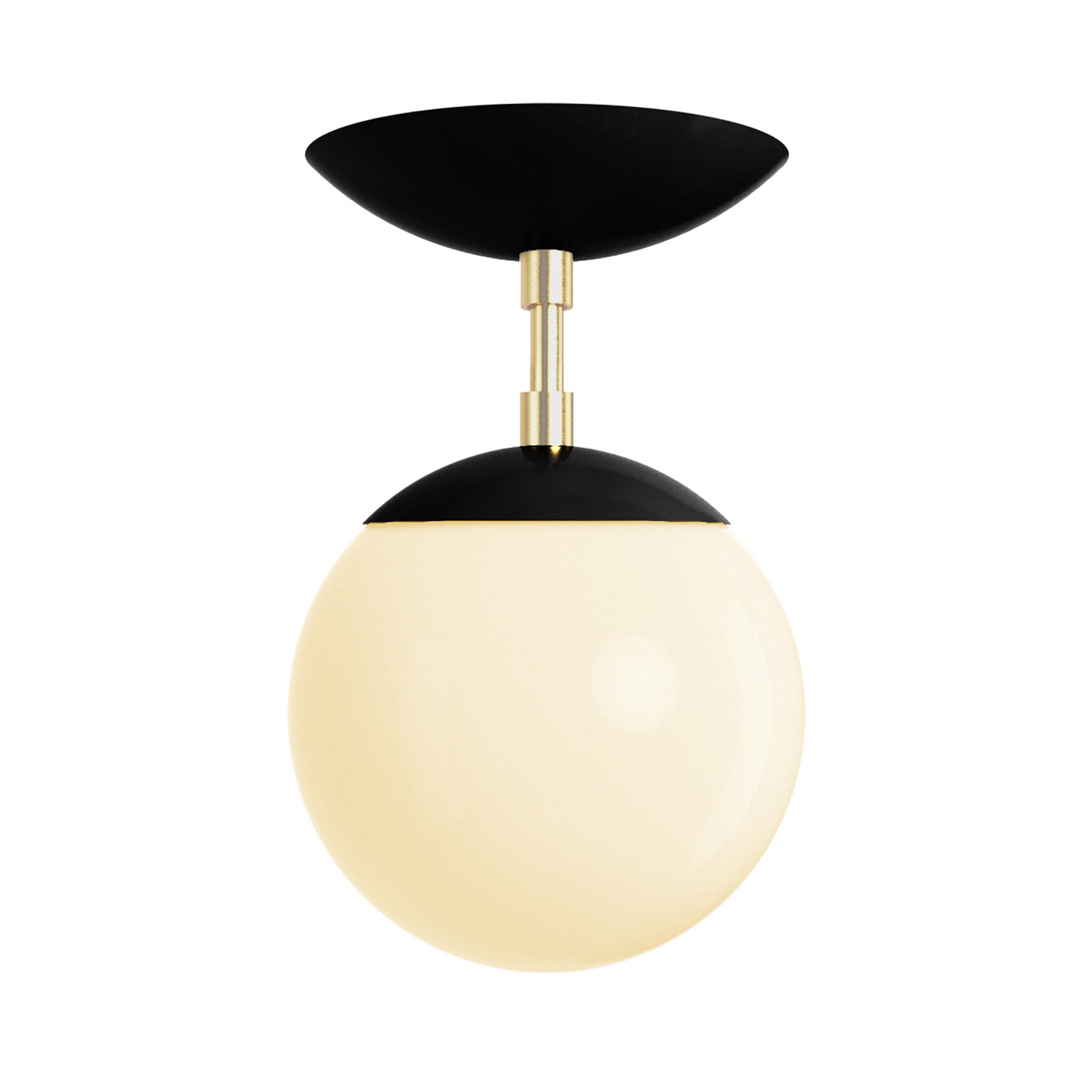 Brass and black cap globe flush mount 6" dutton brown lighting
