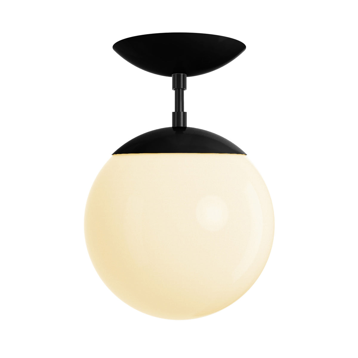 Black cap globe flush mount 8" dutton brown lighting