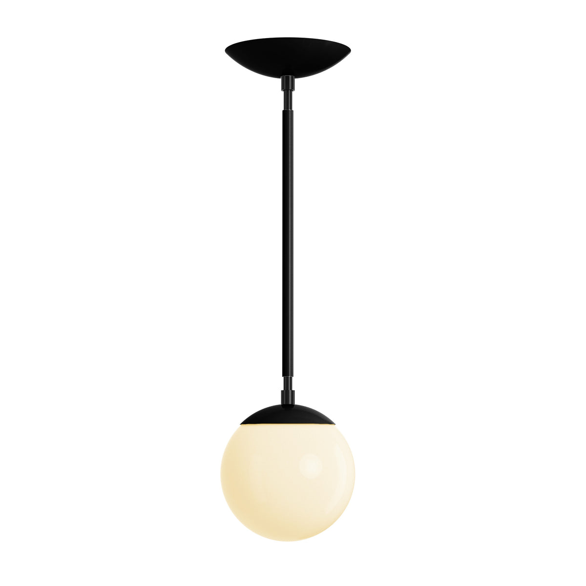 Black and black cap globe pendant 6" Dutton Brown lighting