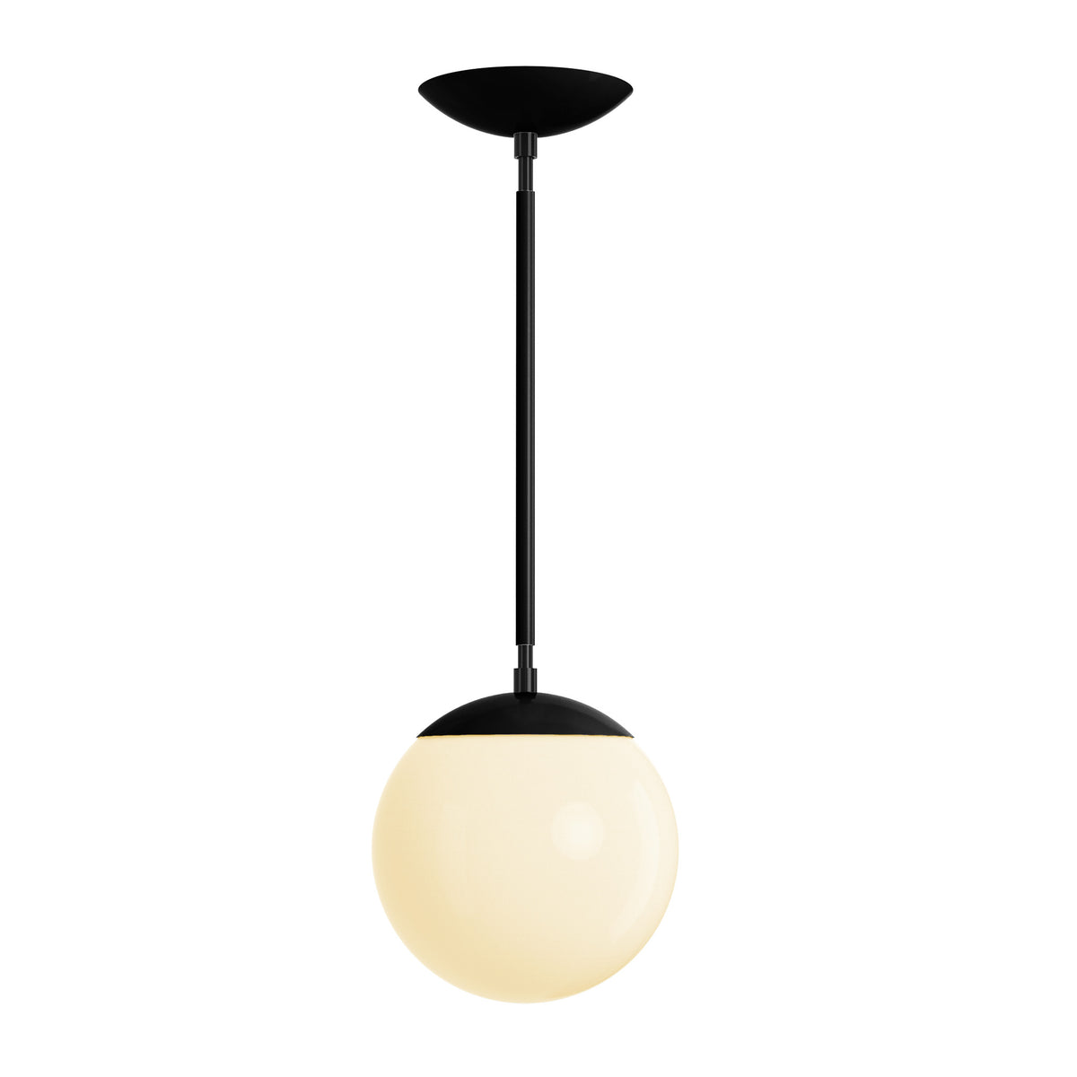 Black and black cap globe pendant 8" dutton brown lighting