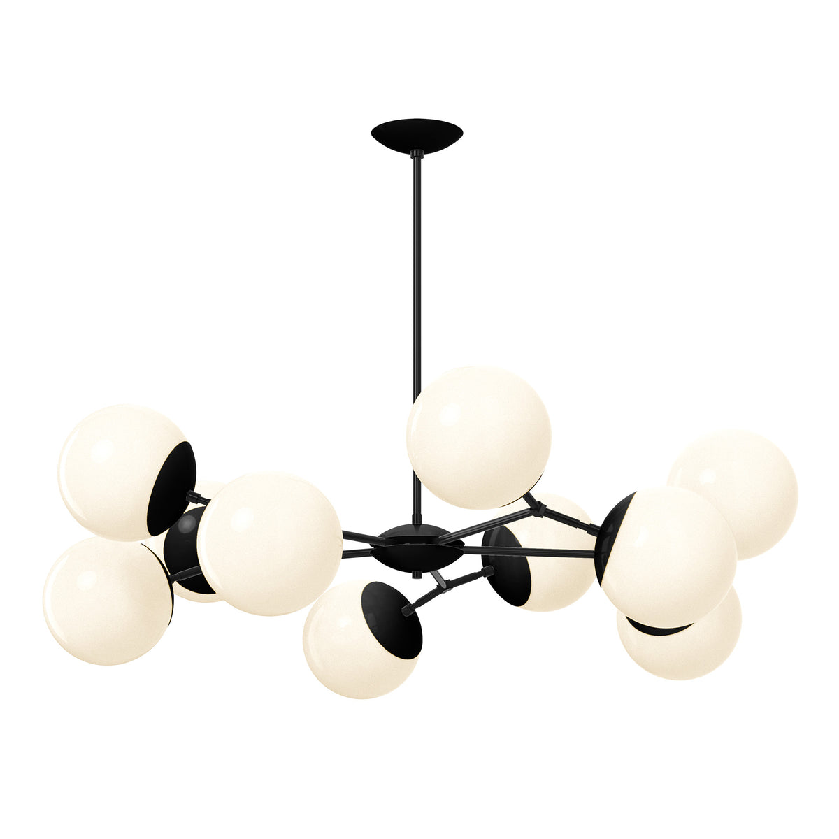 black black color crown chandelier 46" dutton brown lighting