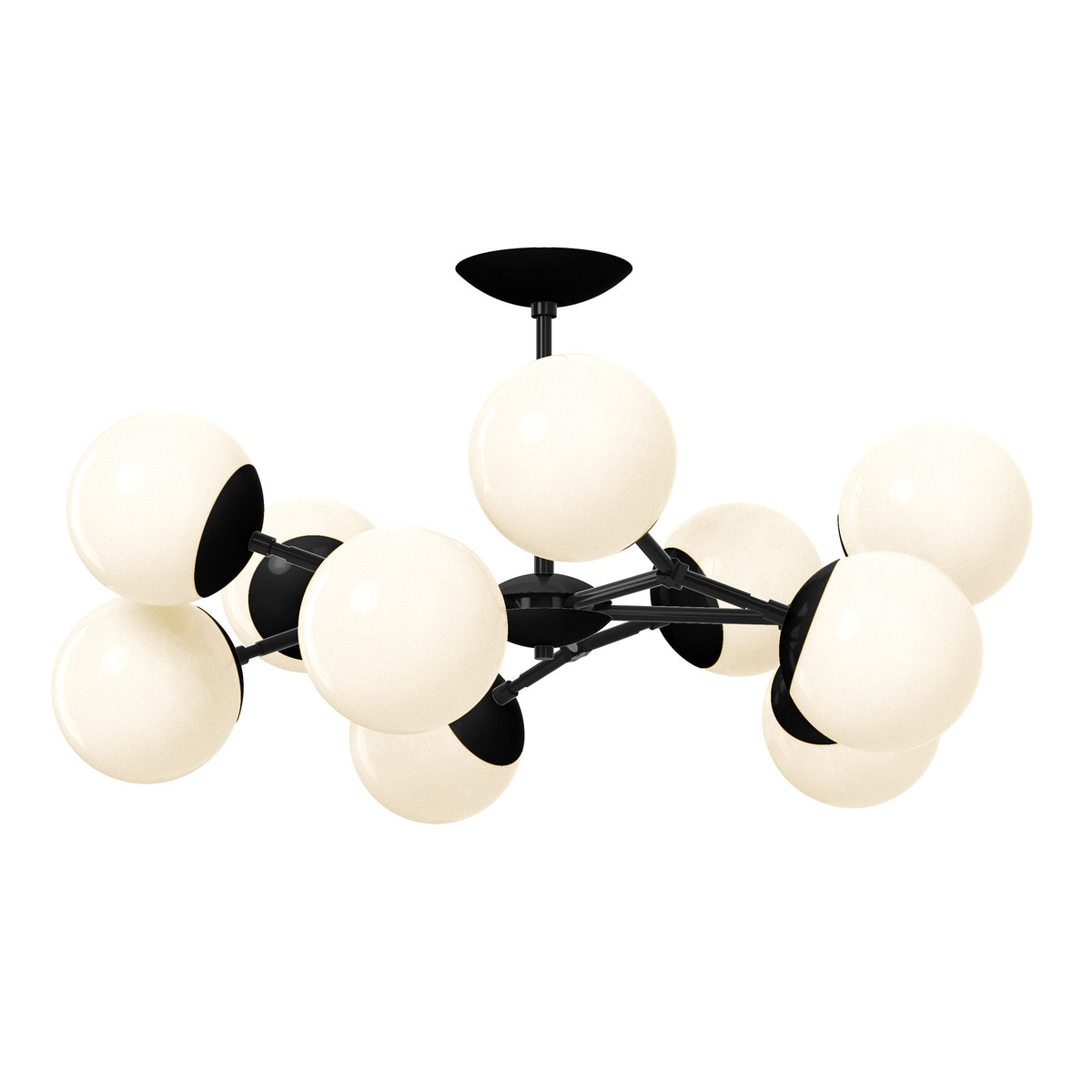 black black color crown flush mount 32" dutton brown lighting