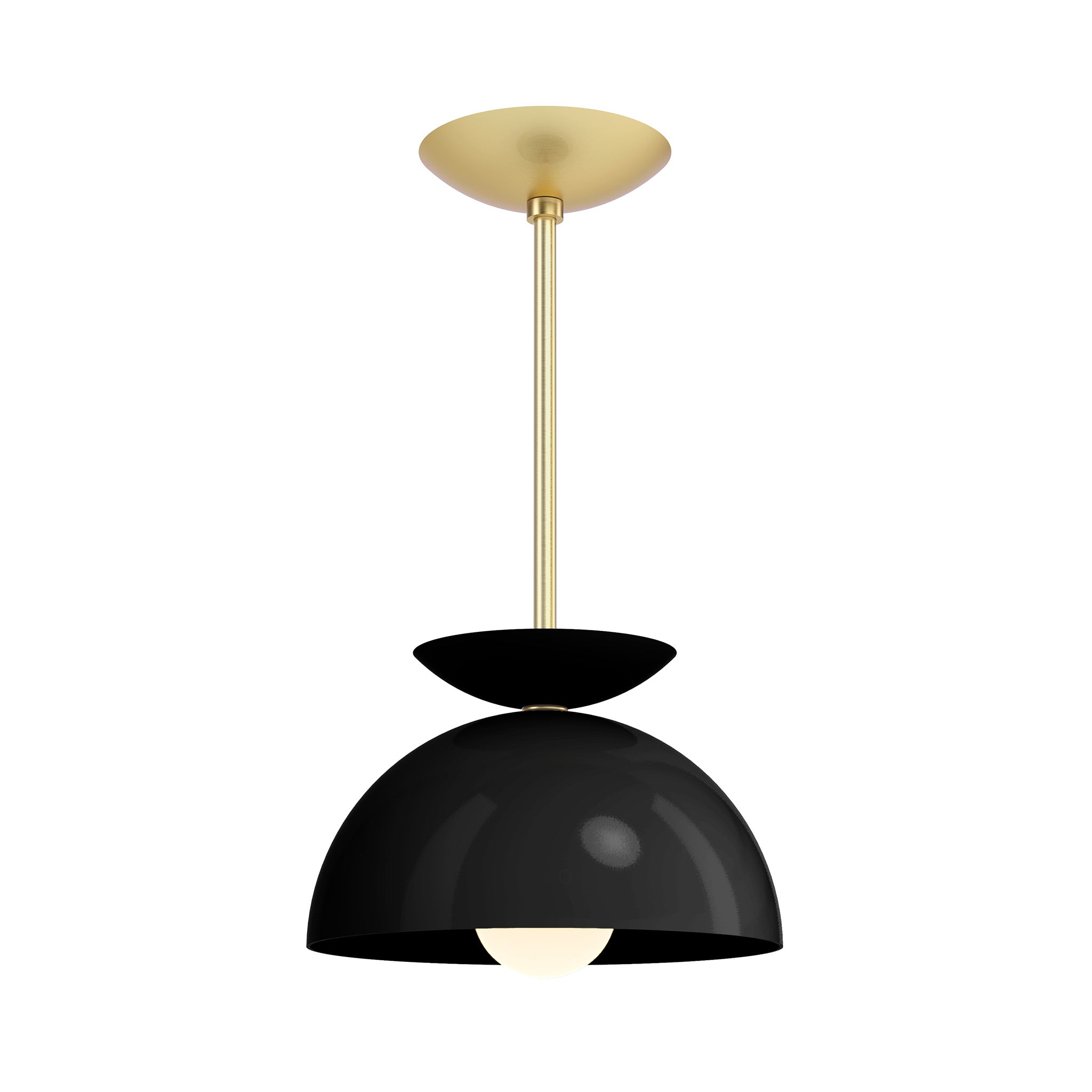 brass black color echo pendant 10" dutton brown lighting