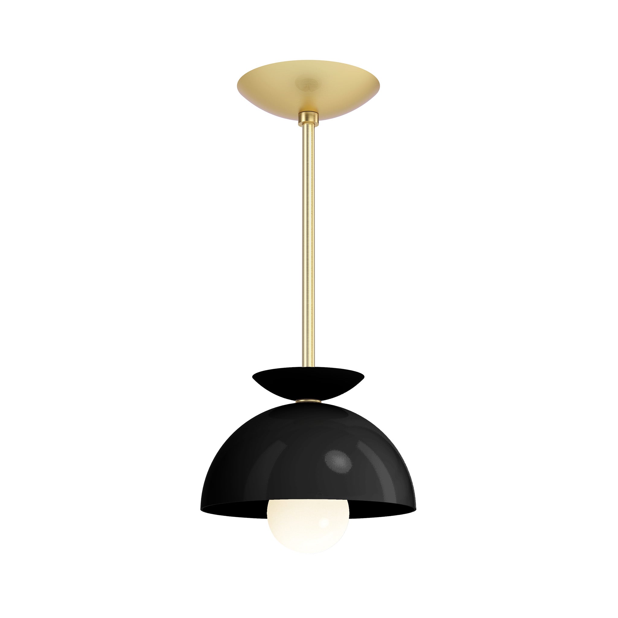 brass black color echo pendant 8" dutton brown lighting
