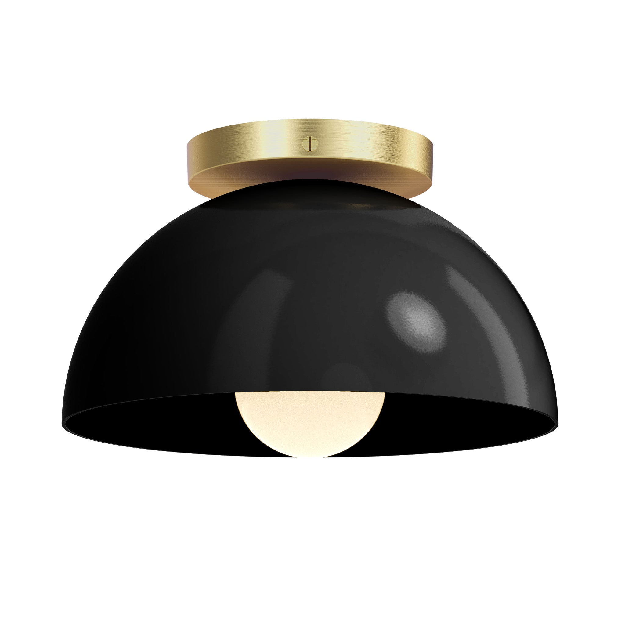 Brass and black color Hemi flush mount 10" Dutton Brown lighting