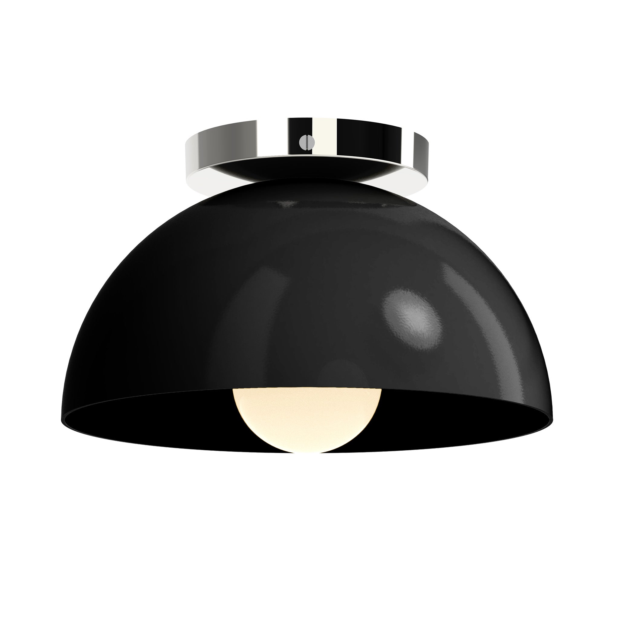 Nickel and black color Hemi flush mount 10" Dutton Brown lighting