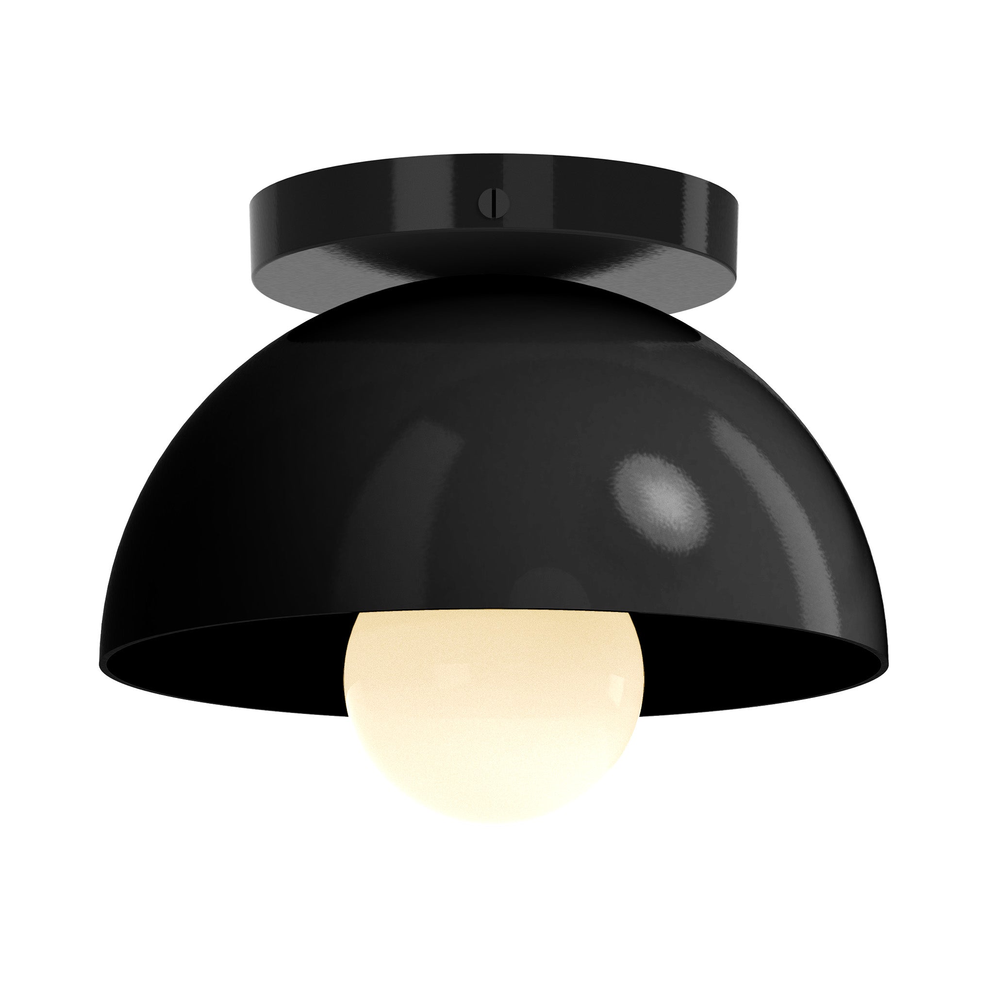 Black and black color Hemi flush mount 8" Dutton Brown lighting