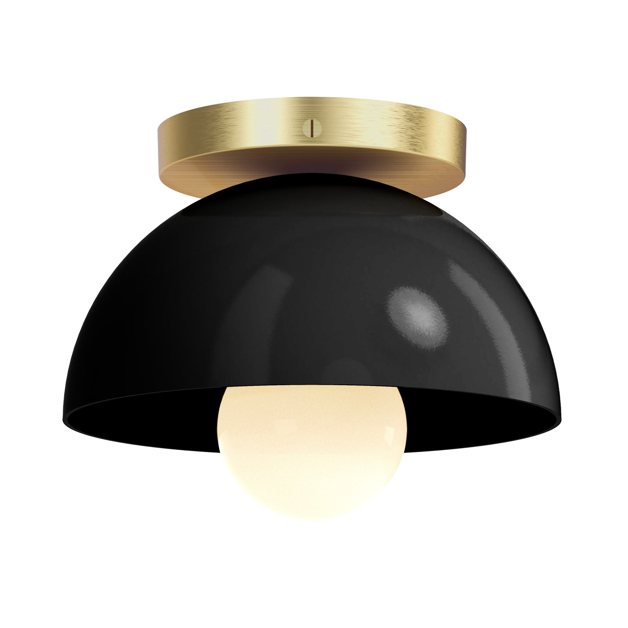 Brass and black color Hemi flush mount 8" Dutton Brown lighting