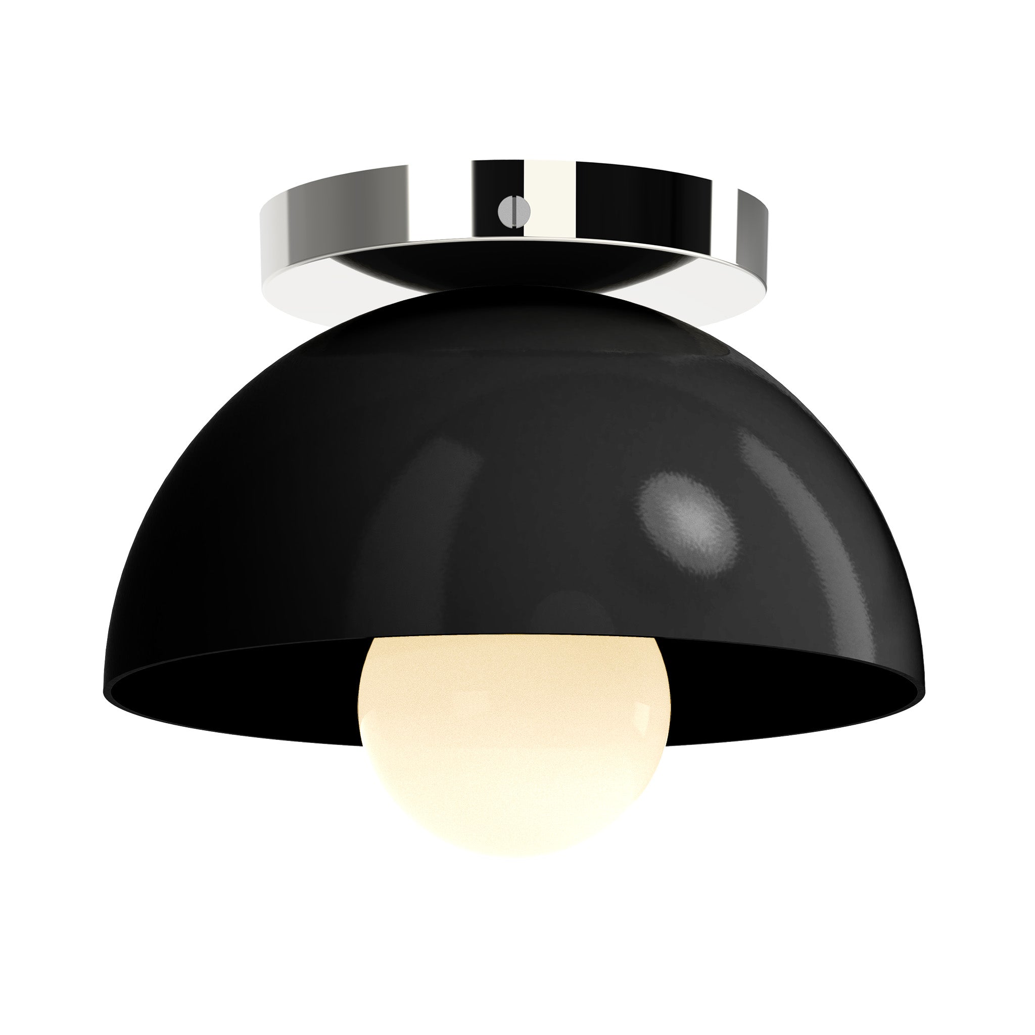 Nickel and black color Hemi flush mount 8" Dutton Brown lighting