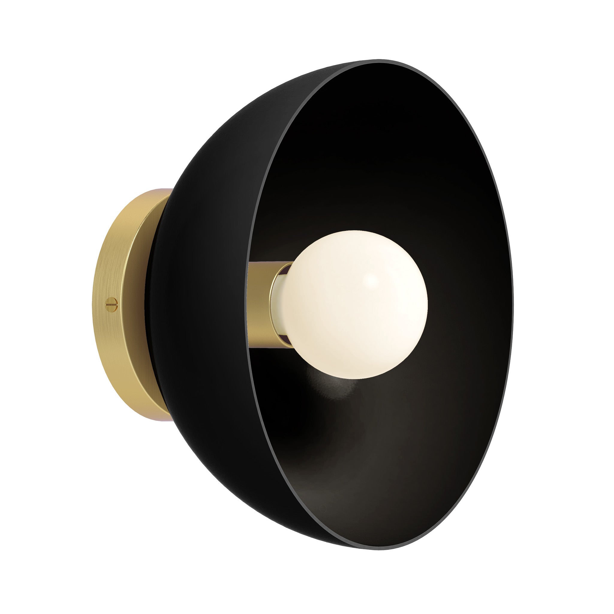 Brass and black color hemi dome sconce 10" Dutton Brown lighting