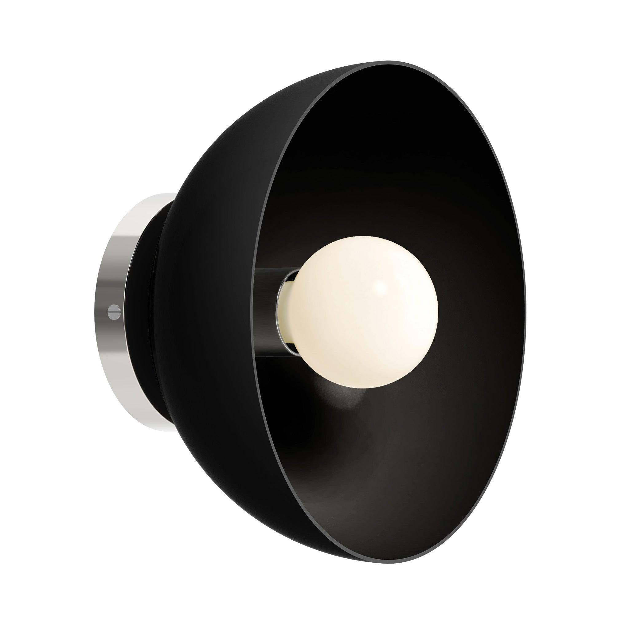 Nickel and black color hemi dome sconce 10" Dutton Brown lighting