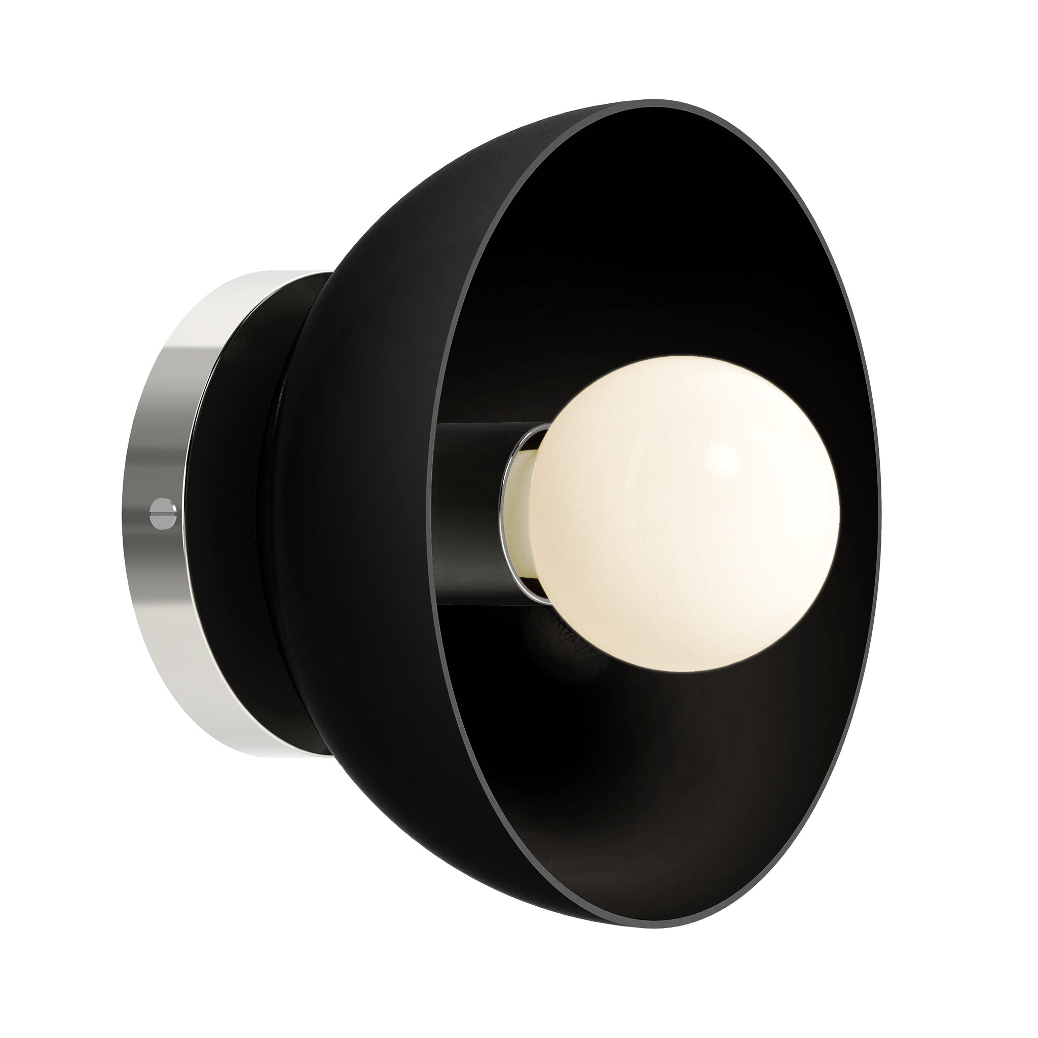 Nickel and black color Hemi sconce 8" Dutton Brown lighting