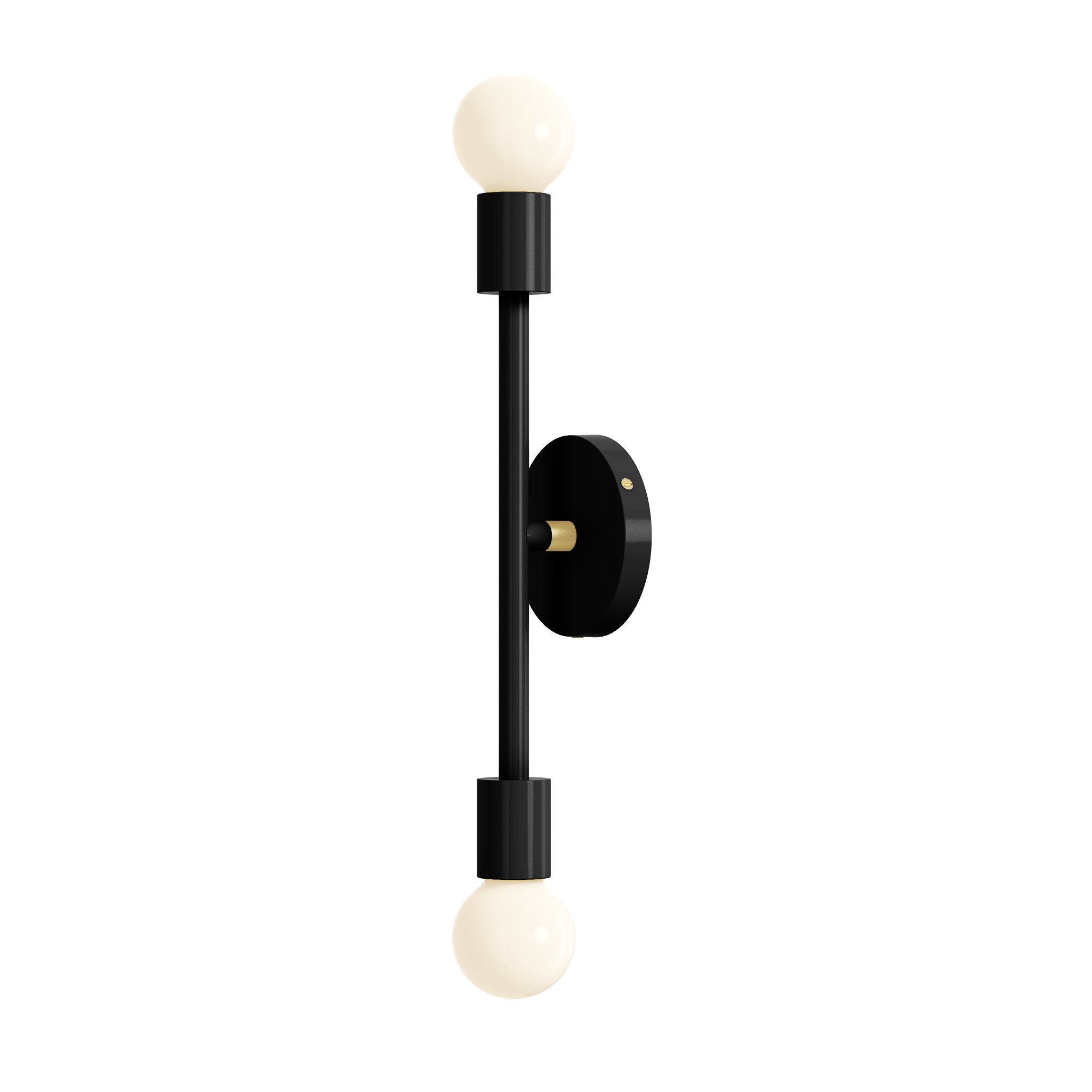Brass and black pilot wall sconce 17" dutton brown lighting