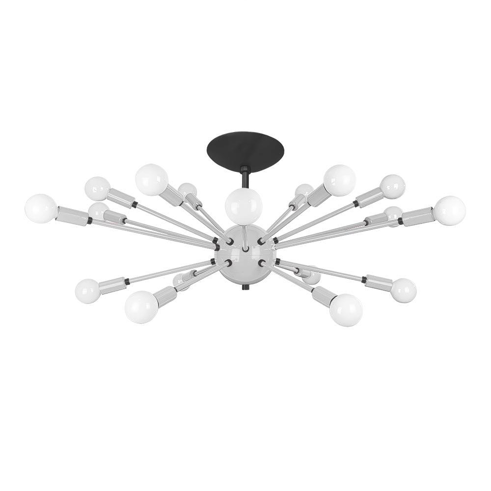 Black and CHALK color Elliptical Sputnik flush mount 32" Dutton Brown lighting