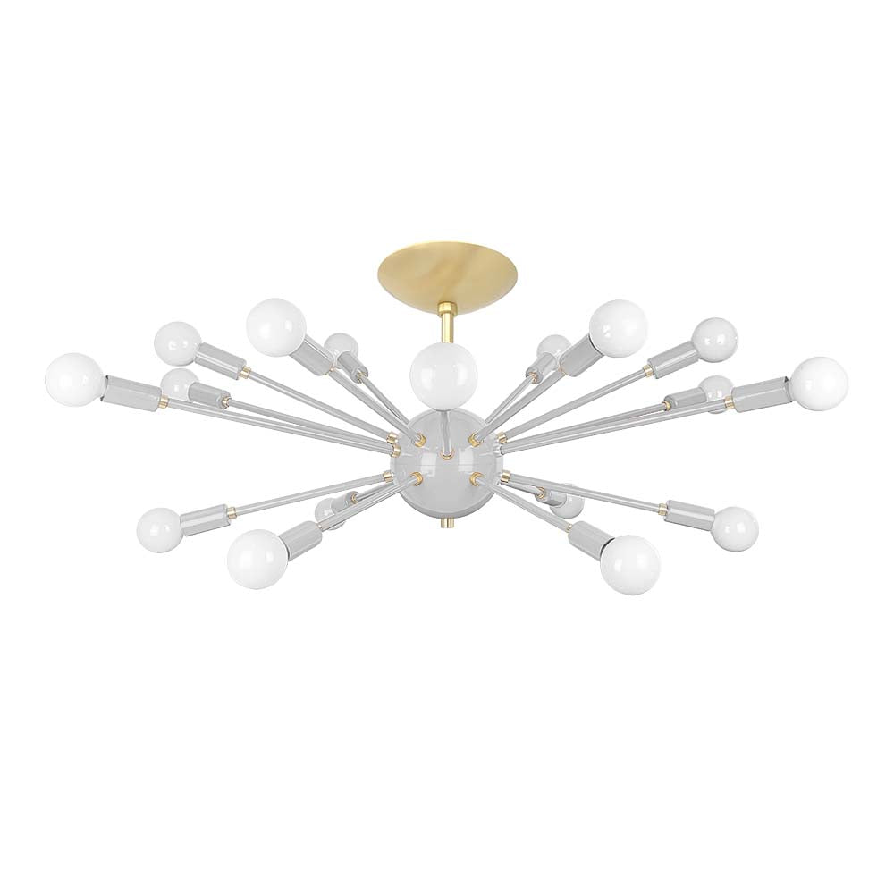 Brass and CHALK color Elliptical Sputnik flush mount 32" Dutton Brown lighting