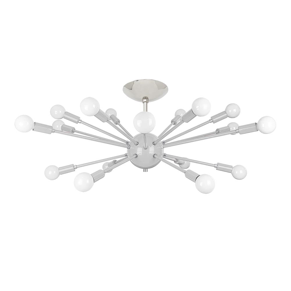Nickel and CHALK color Elliptical Sputnik flush mount 32" Dutton Brown lighting