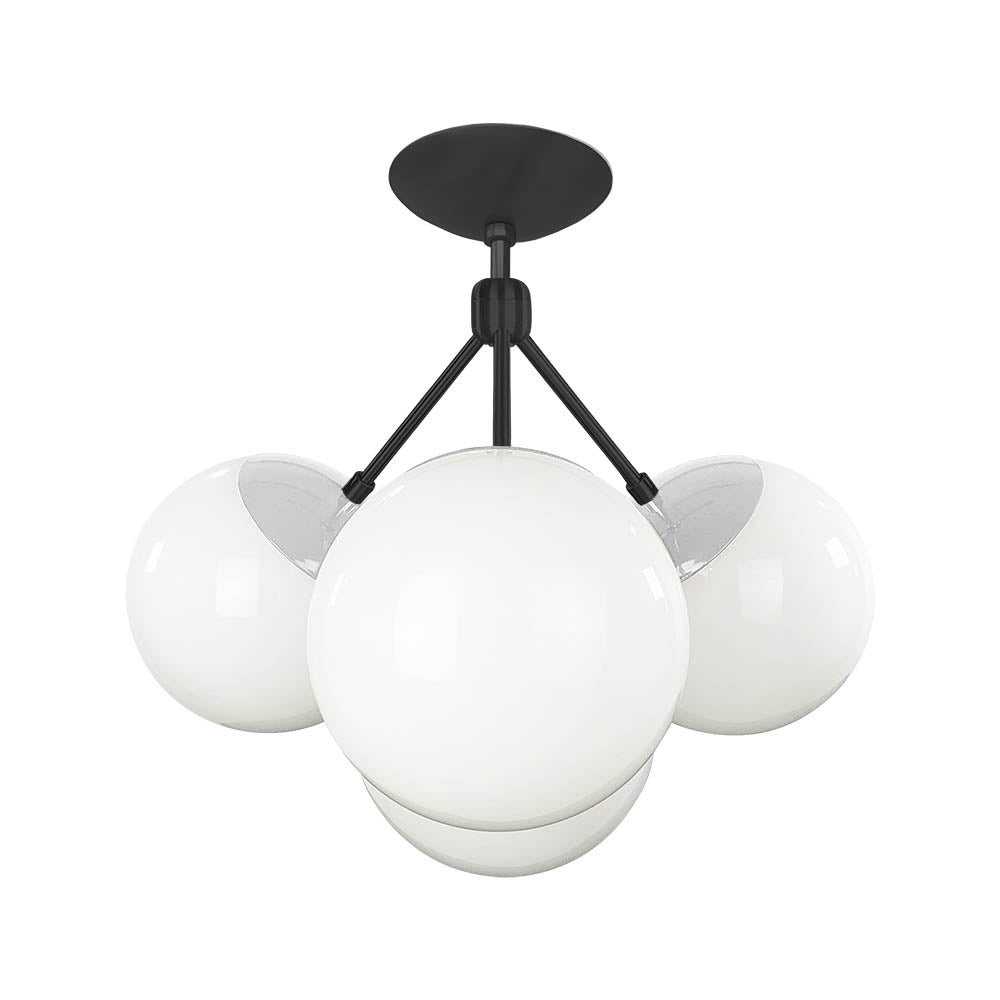 Black and White color Tetra flush mount Dutton Brown lighting