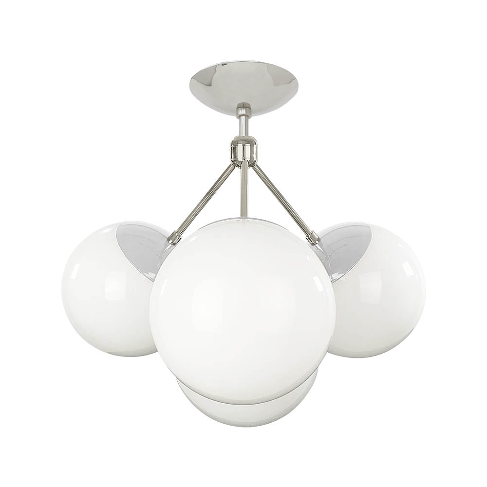 Nickel and White color Tetra flush mount Dutton Brown lighting