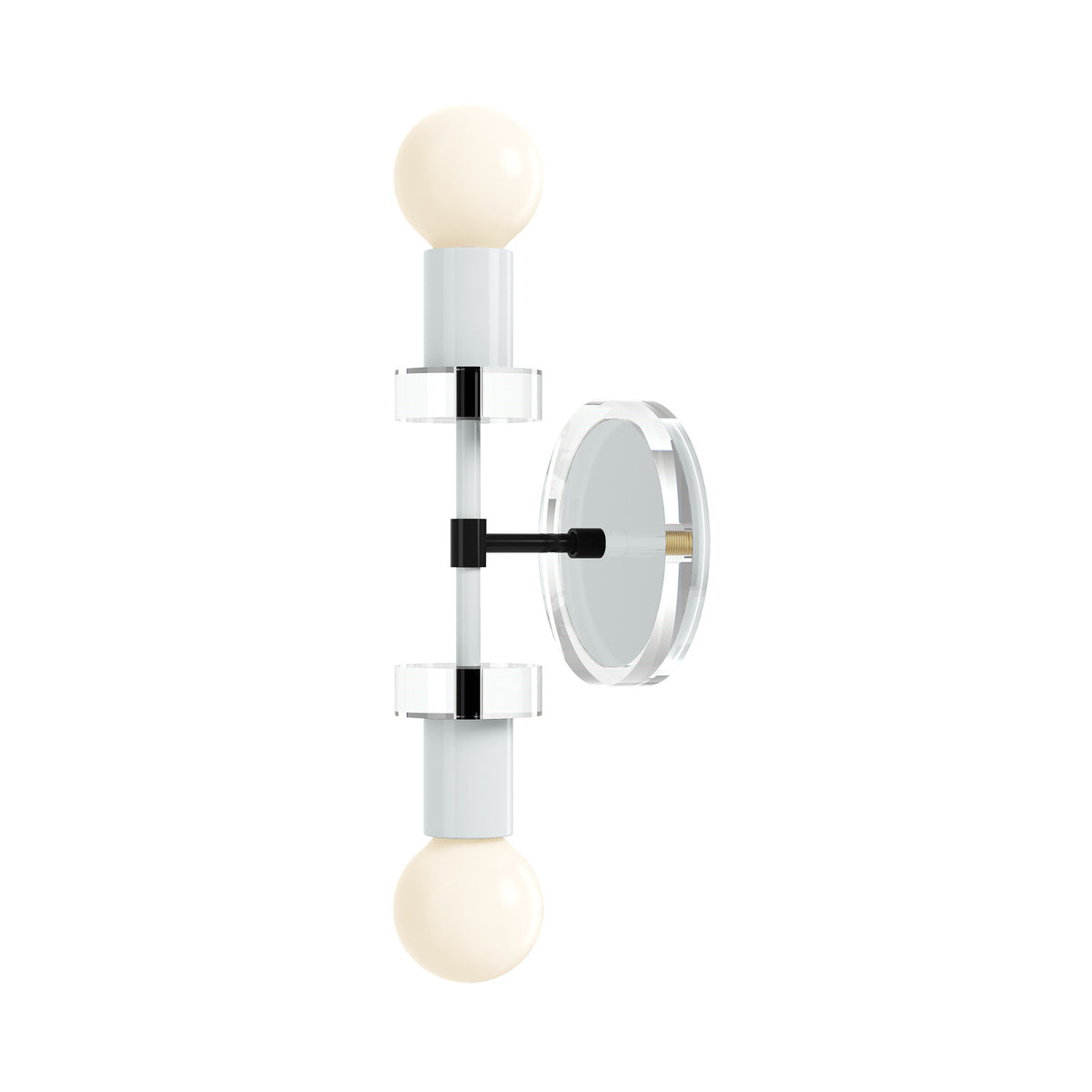 Black and Chalk Bianca Acrylic Wall Sconce 12" Dutton Brown Lighting