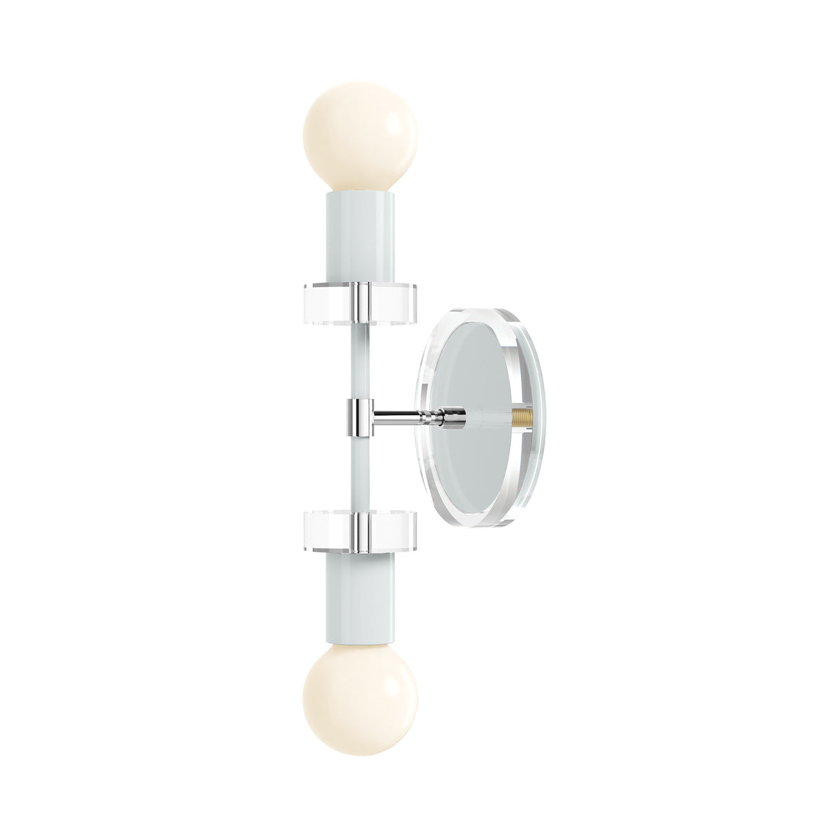 Nickel and Chalk Bianca Acrylic Wall Sconce 12" Dutton Brown Lighting