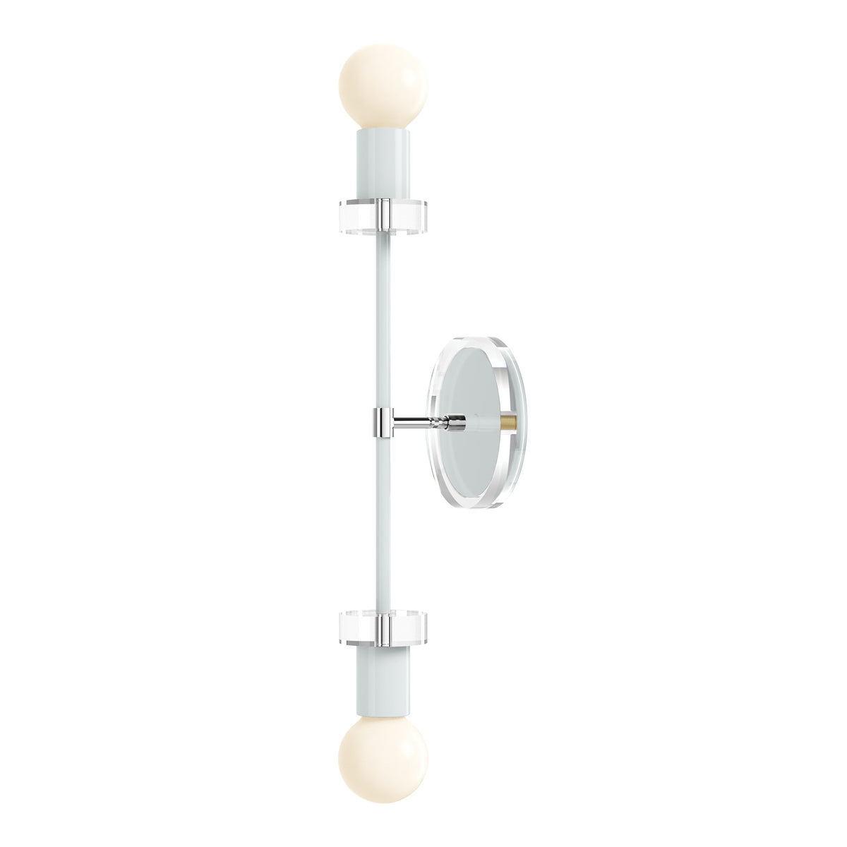 Nickel and Chalk Bianca Acrylic Wall Sconce 20" Dutton Brown Lighting