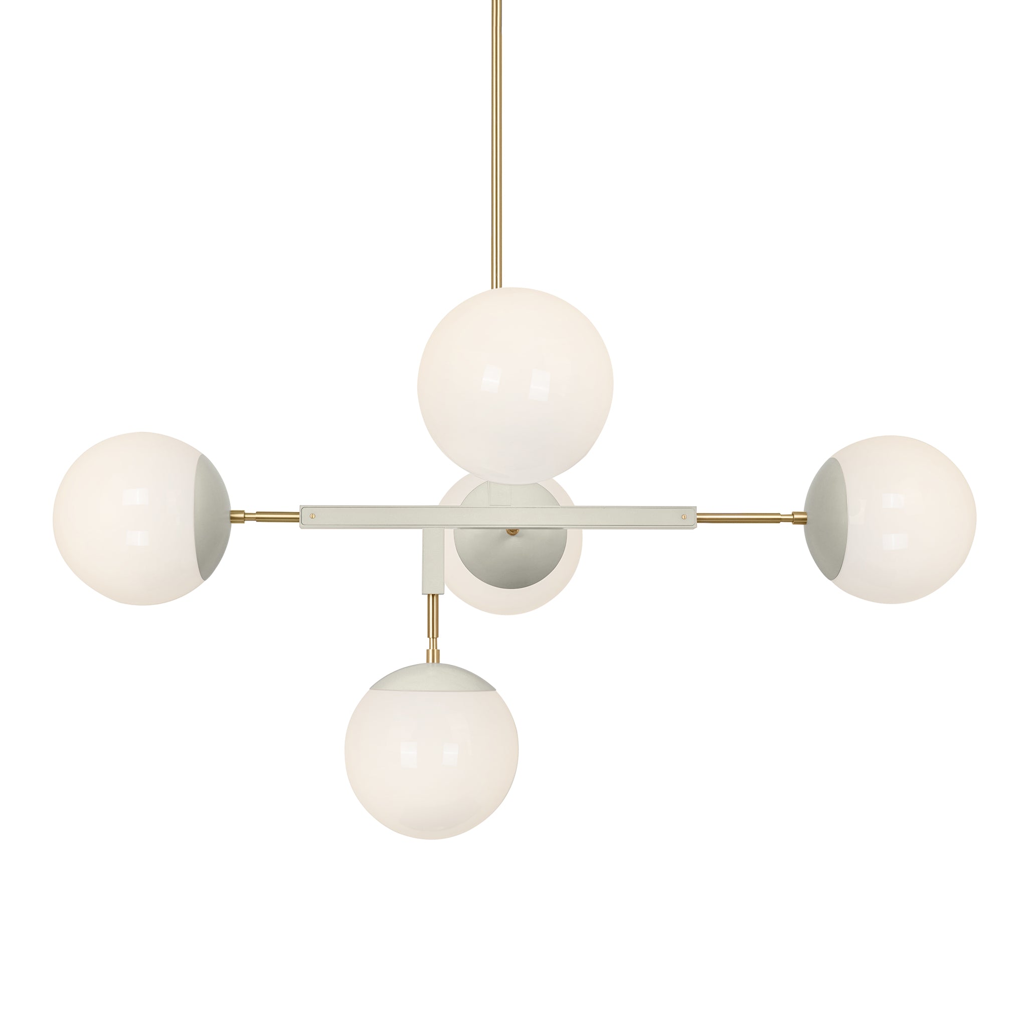 Brass and bone color Big Prisma chandelier 42" Dutton Brown lighting