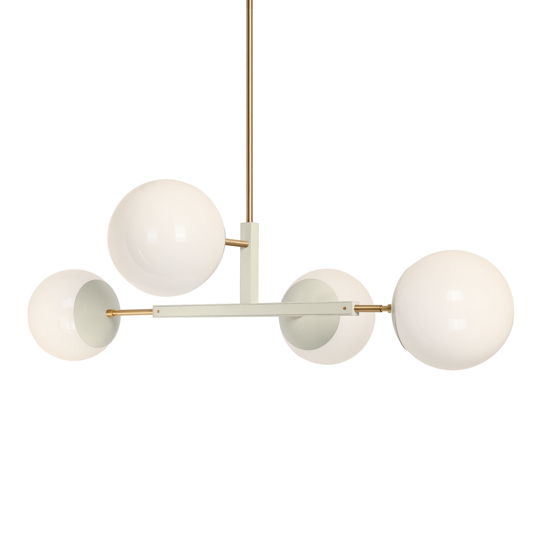 Brass and bone color Big Status chandelier 42" Dutton Brown lighting
