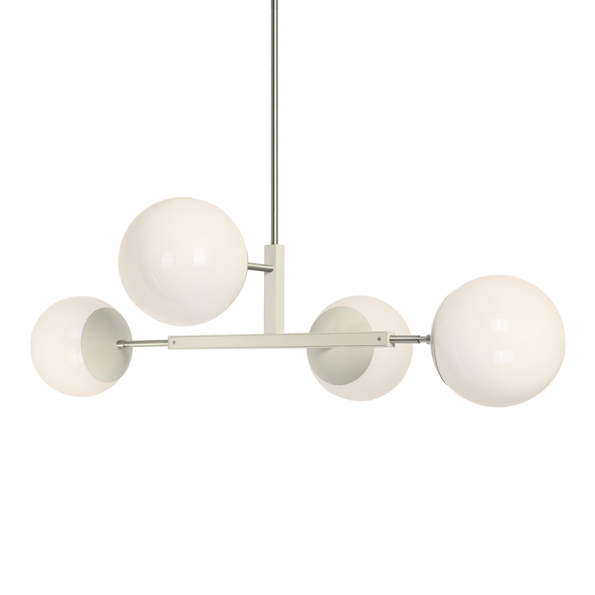 Nickel and bone color Big Status chandelier 42" Dutton Brown lighting