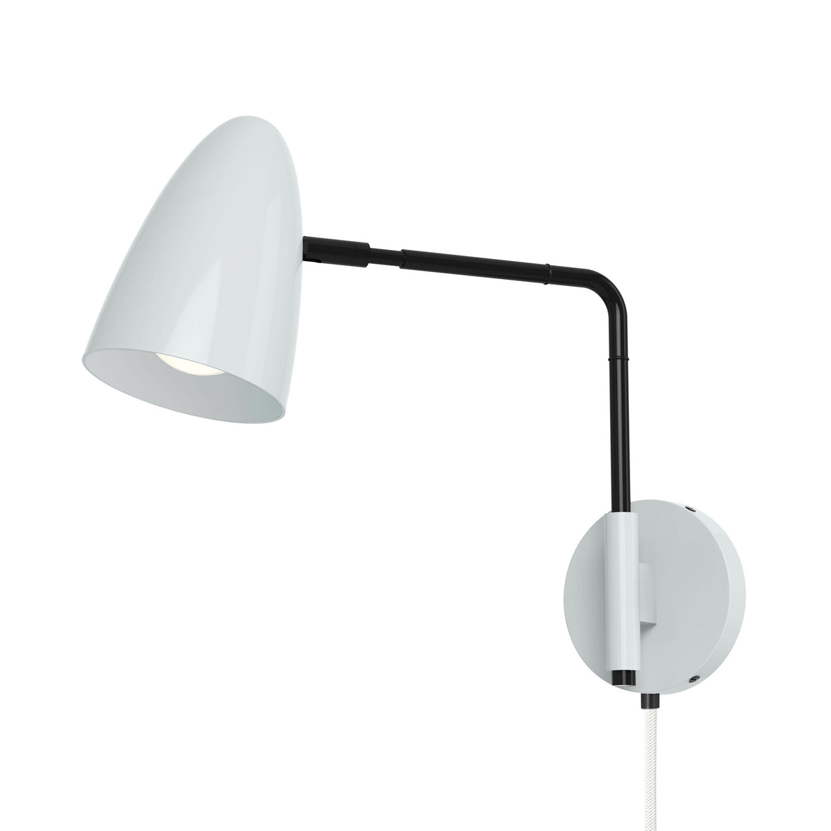 black chalk color boom swing arm plug-in sconce 9" arm dutton brown lighting