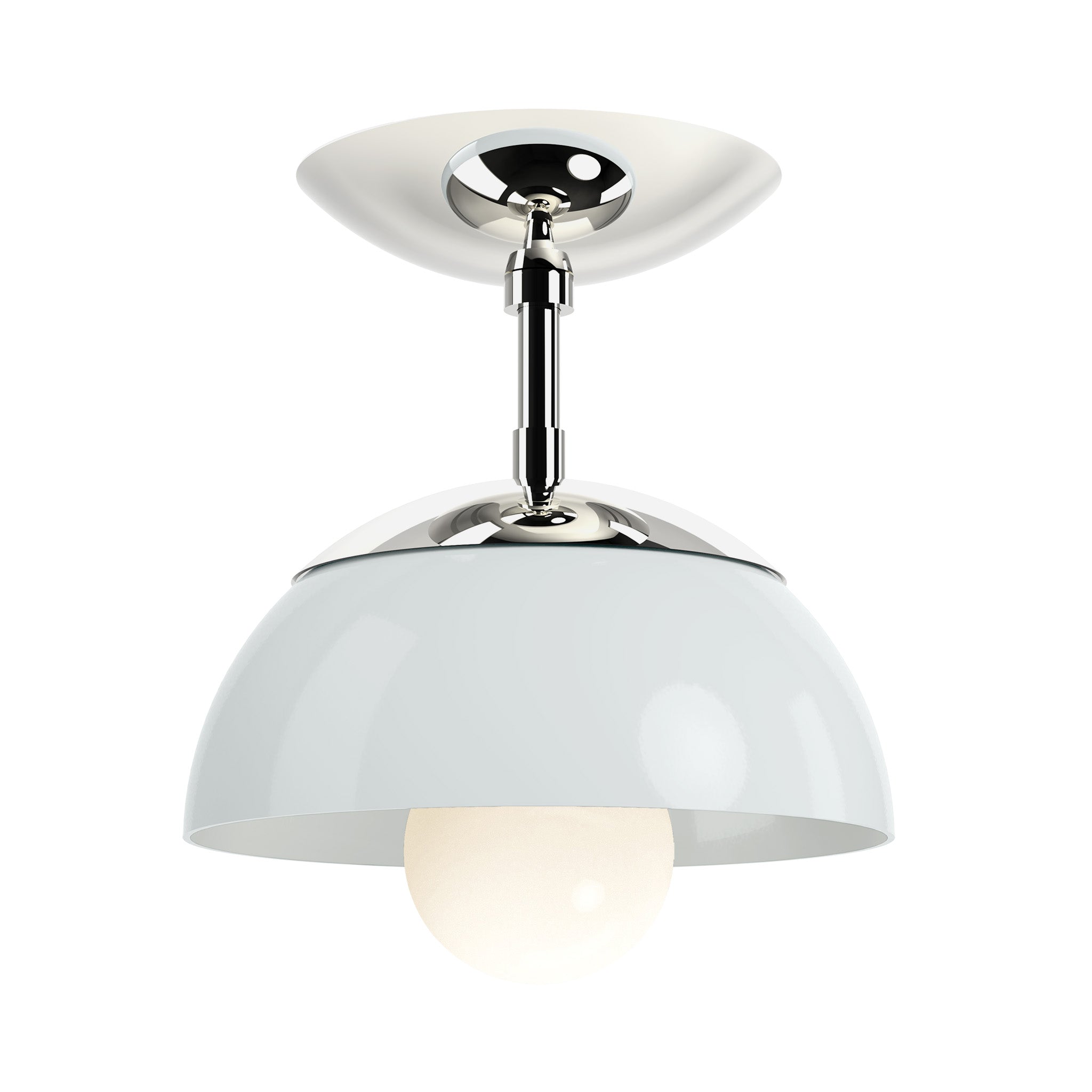nickel chalk color cadbury flush mount 8" dutton brown lighting