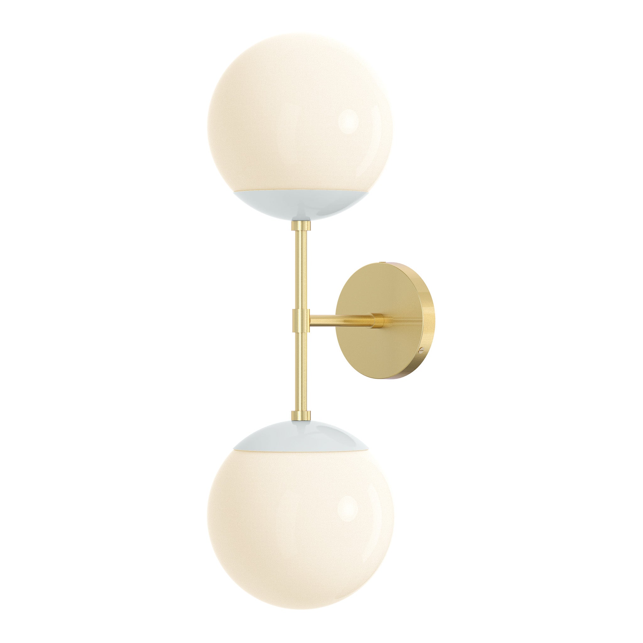brass chalk color cap double sconce 8" dutton brown lighting