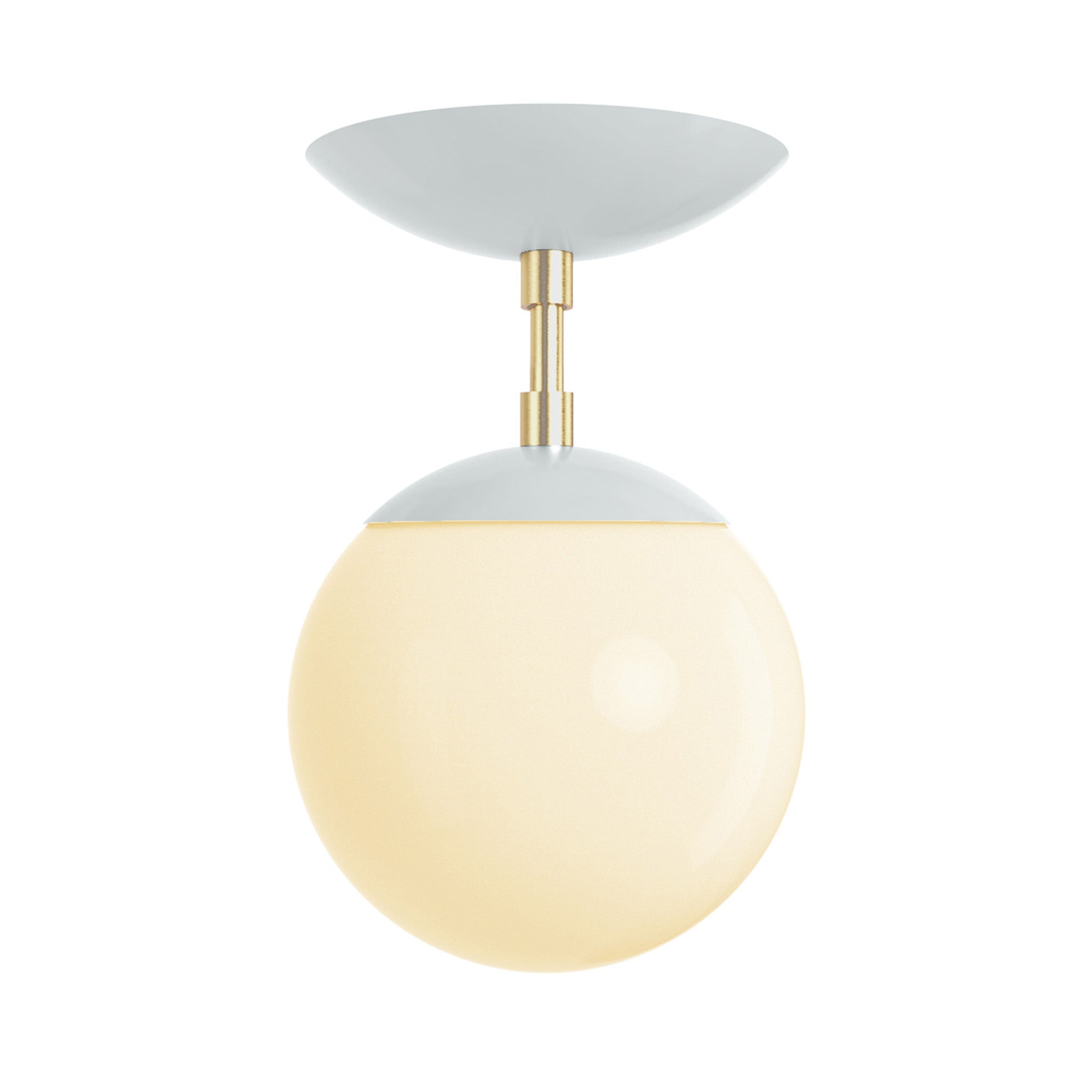 Brass and chalk cap globe flush mount 6" dutton brown lighting