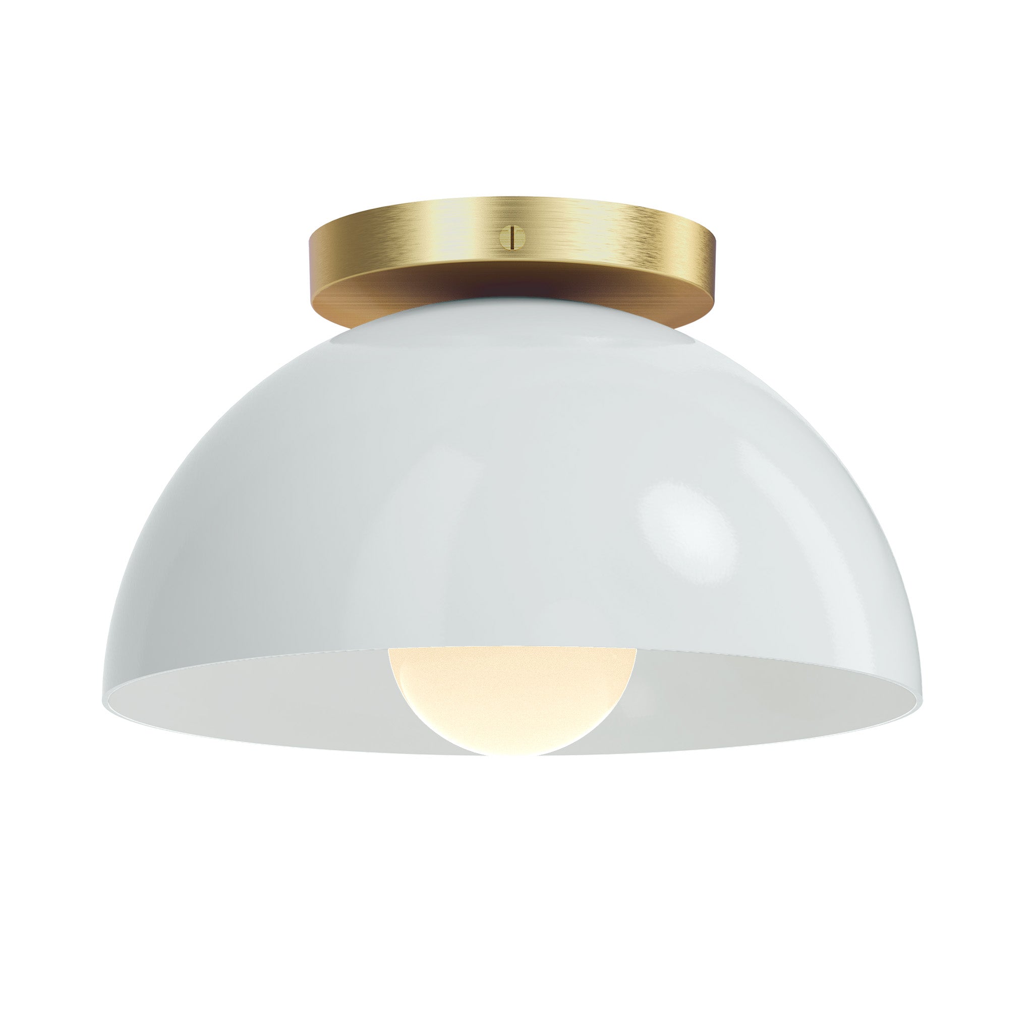 Brass and CHALK color Hemi flush mount 10" Dutton Brown lighting