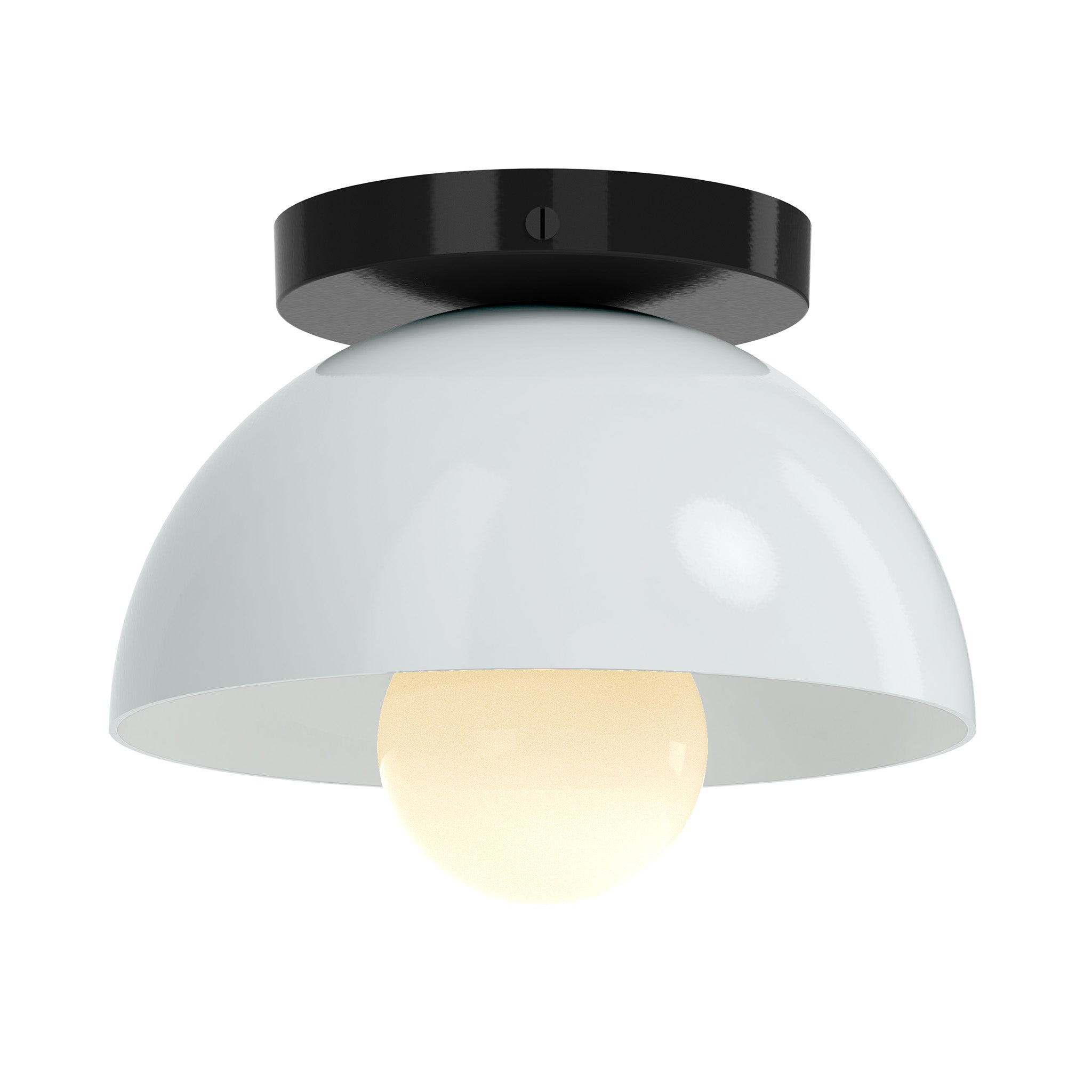 Black and chalk color Hemi flush mount 8" Dutton Brown lighting