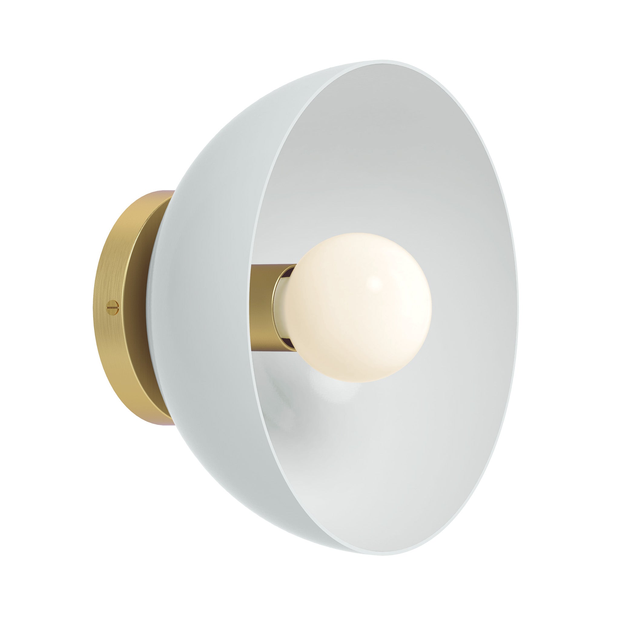 brass and chalk color hemi dome sconce 10" Dutton Brown lighting