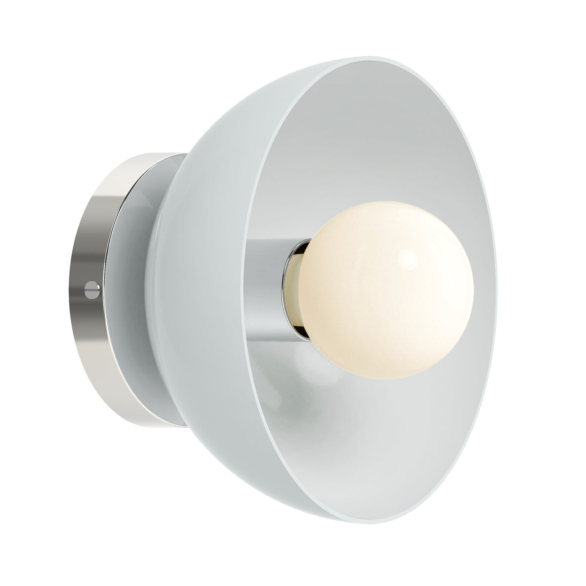 Nickel and chalk color Hemi sconce 8" Dutton Brown lighting